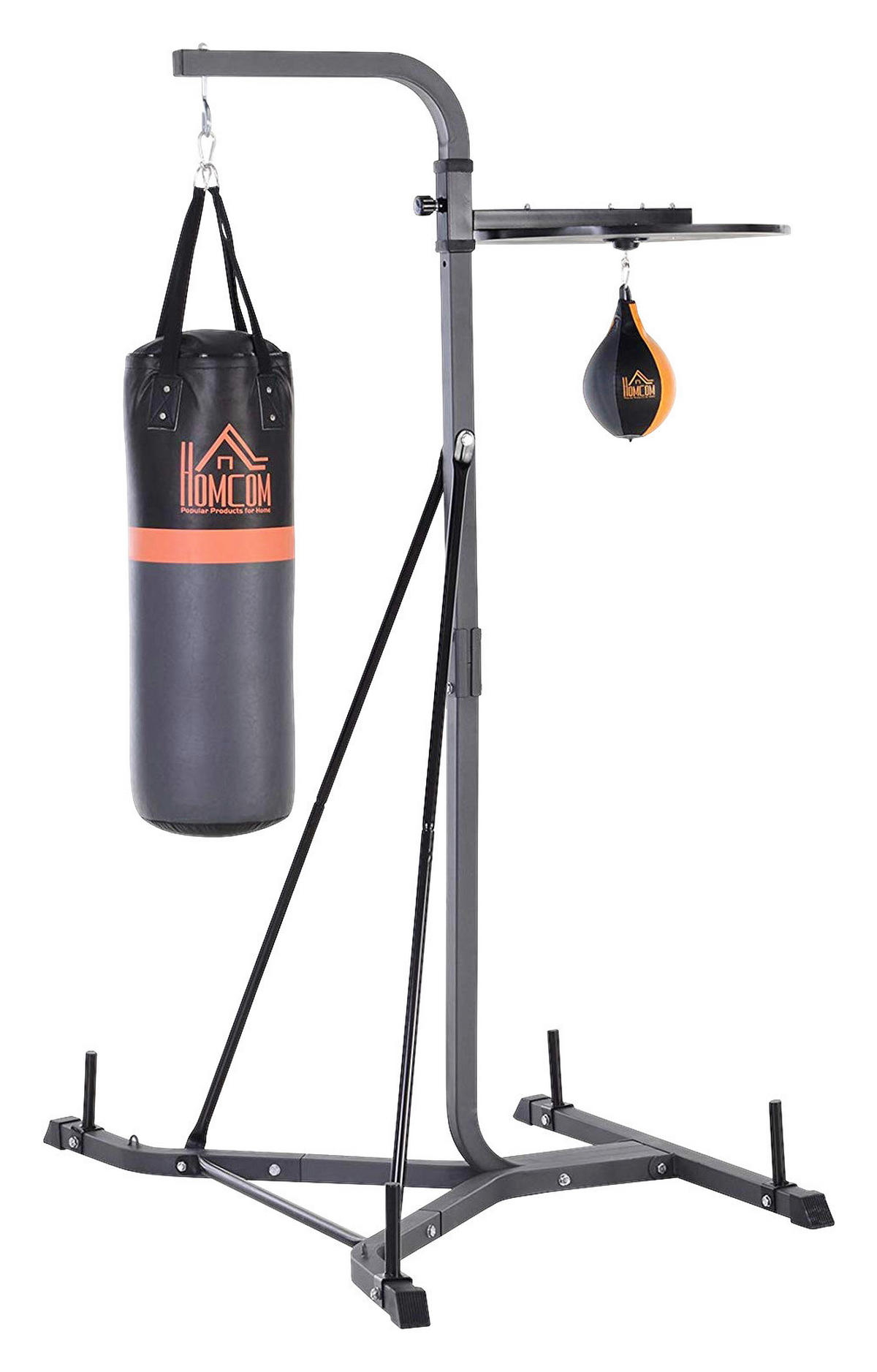 HOMCOM Boxsackständer schwarz Stahlrohr B/H/T: ca. 104x202x156 cm Boxsackständer - schwarz (104,00/202,00/156,00cm) - HOMCOM