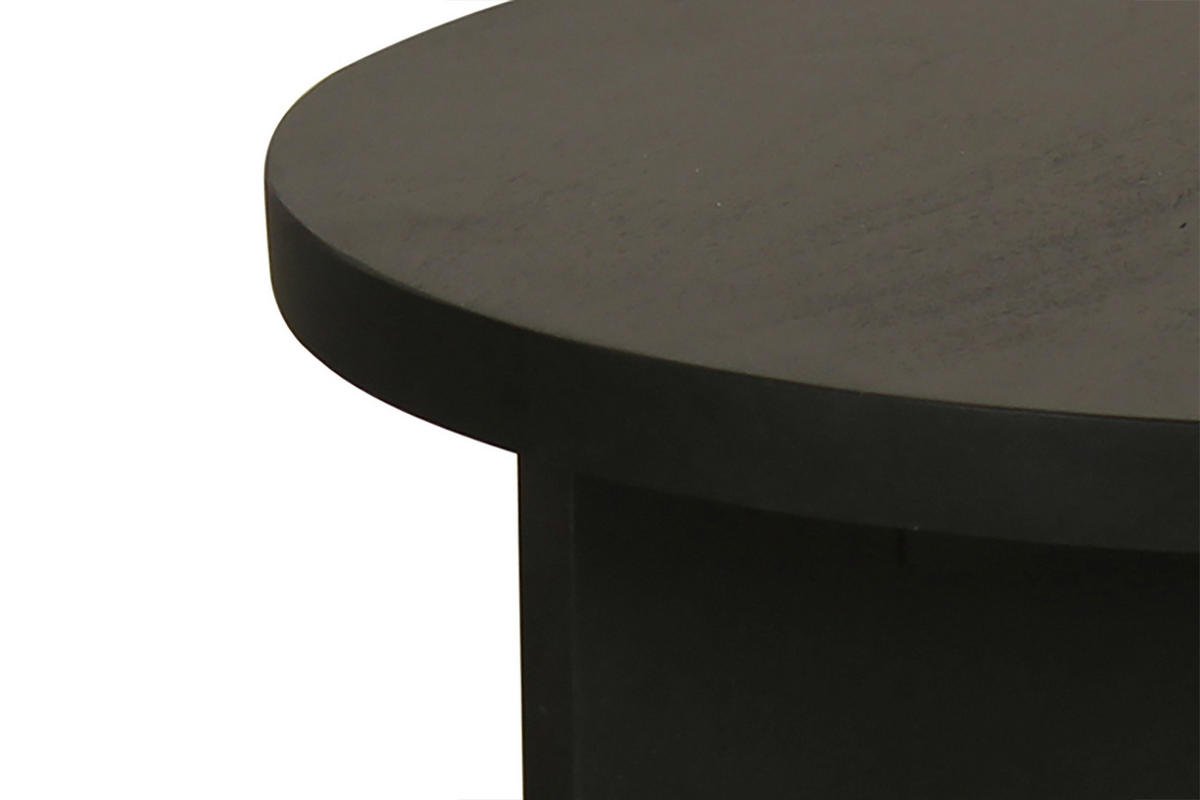 Beistelltisch ROUND schwarz lackiert Akazie H/D: ca. 30x40 cm ROUND - schwarz (40,00/30,00cm) - byLIVING