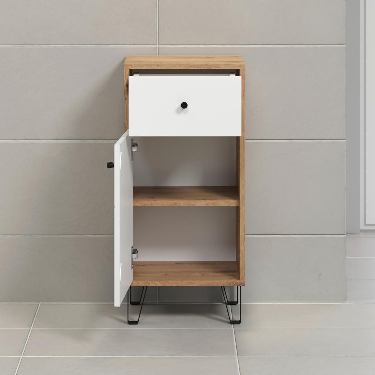 Stauraumelement Touch Eiche Artisan Nachbildung weiß matt B/H/T: ca. 36x79x29 cm Touch - Eiche/weiß (36,00/79,00/29,00cm) - Trendteam