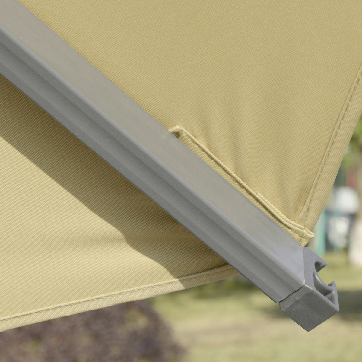 Outsunny Sonnenschirm khaki Aluminium B/H/L: ca. 298x269x298 cm Sonnenschirm - khaki (298,00/298,00/269,00cm) - Outsunny
