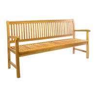 VCM Gartenbank braun Teakholz B/H/L: ca. 60x90x180 cm Gartenbank_3-Sitzer - braun (180,00/60,00/90,00cm) - VCM