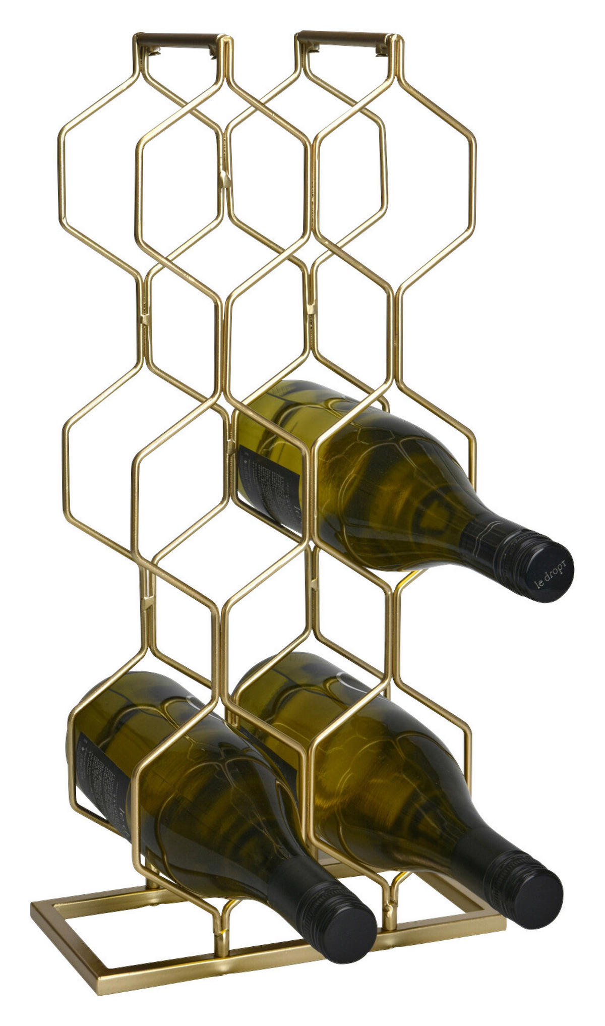 Weinregal gold Metall B/H/T: ca. 23x48x11 cm Weinregal - gold (23,00/48,00/11,00cm)