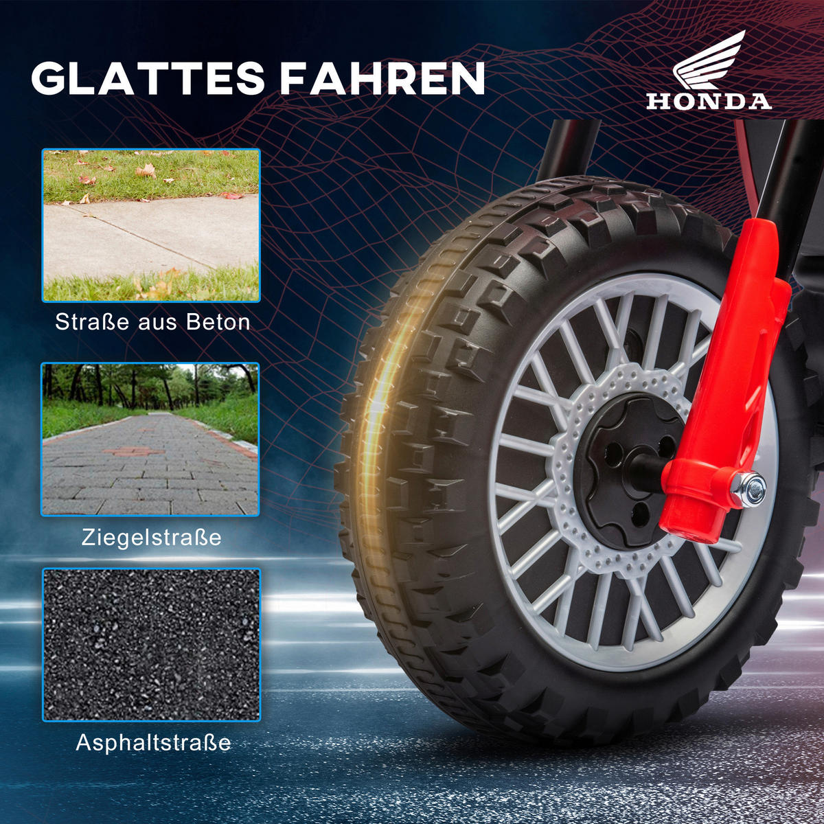 HOMCOM Kinder-Elektromotorrad rot B/H/L: ca. 40,5x43,5x71 cm Kinder-Elektromotorrad - rot (71,00/40,50/43,50cm) - HOMCOM