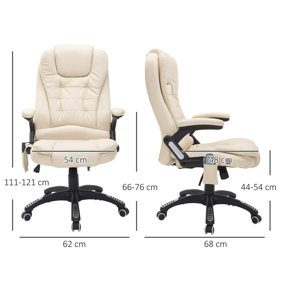 Chefsessel A2-0057 beige PVC Kunstleder A2-0057 - beige (62,00/111,00/68,00cm) - HOMCOM