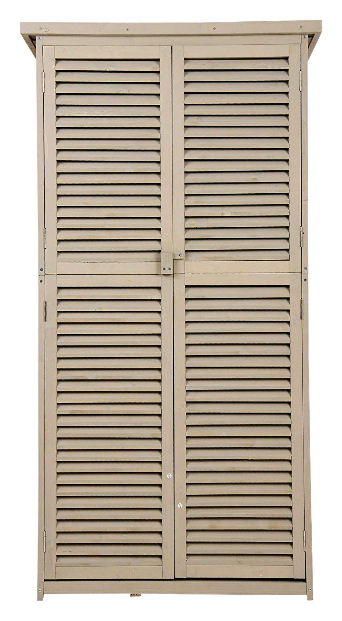 Outsunny Gartenschrank grau Kiefer B/H/L: ca. 46,5x160x87 cm Gartenschrank_mit_4_Fächer - grau (87,00/46,50/160,00cm) - Outsunny