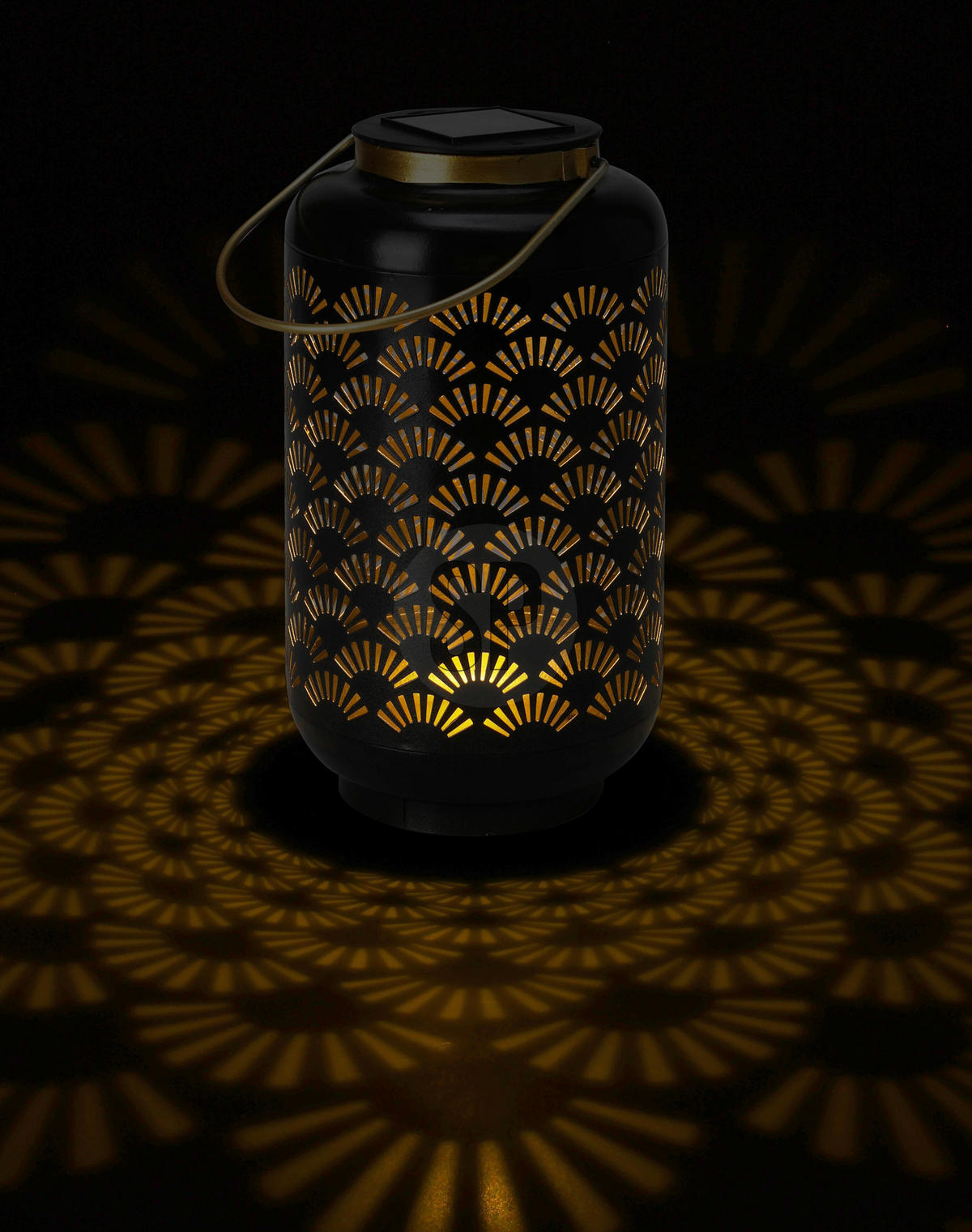 Solarlaterne schwarz Metall B/H/L: ca. 13x13x23,5 cm Solarlaterne - schwarz (23,50/13,00/13,00cm)