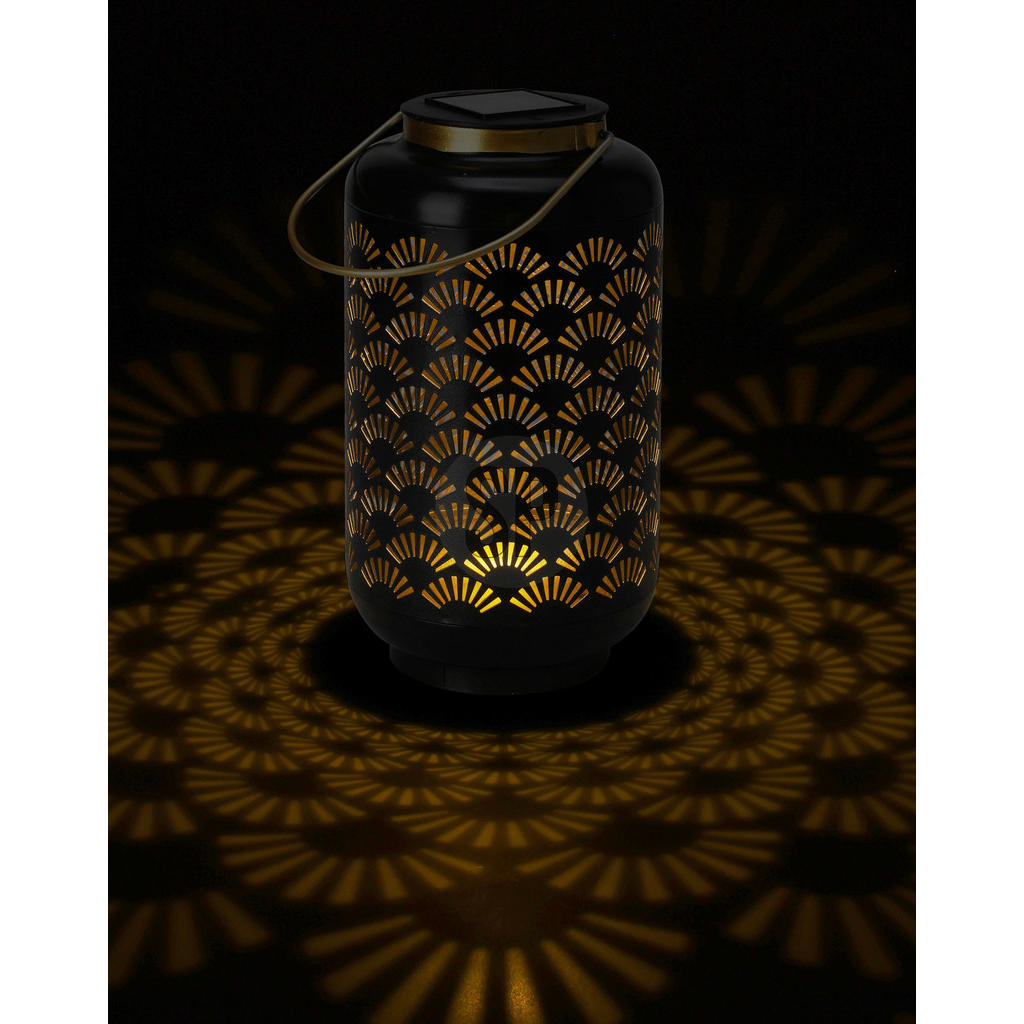 Thumbnail - Solarlaterne schwarz Metall B/H/L: ca. 13x13x23,5 cm