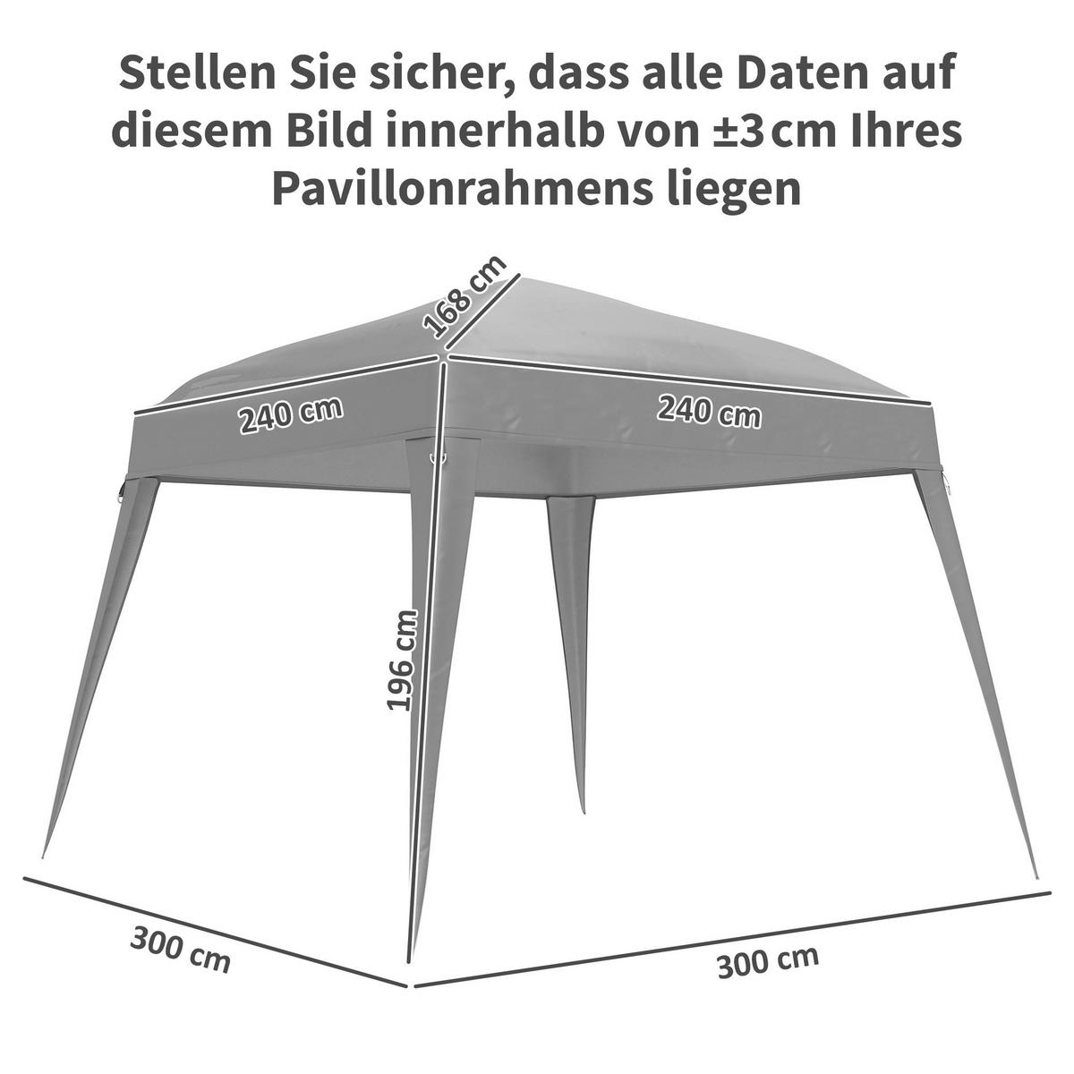 Outsunny Ersatzdach hellgrau Polyester B/H/L: ca. 300x1x300 cm Ersatzdach - hellgrau (300,00/300,00/1,00cm) - Outsunny