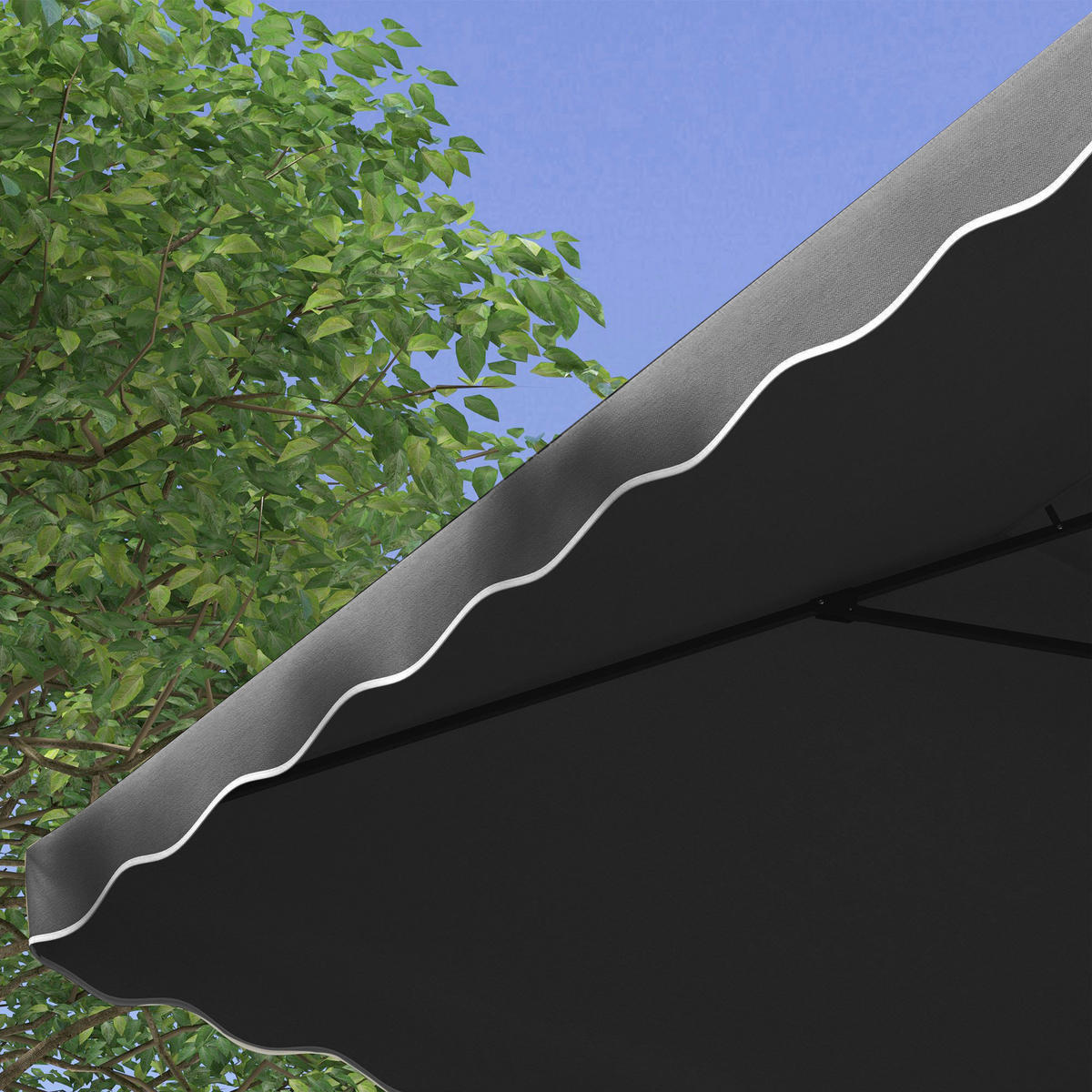 Outsunny Sonnenschirm dunkelgrau Metall B/H/L: ca. 243x251x243 cm Sonnenschirm - dunkelgrau (243,00/243,00/251,00cm) - Outsunny