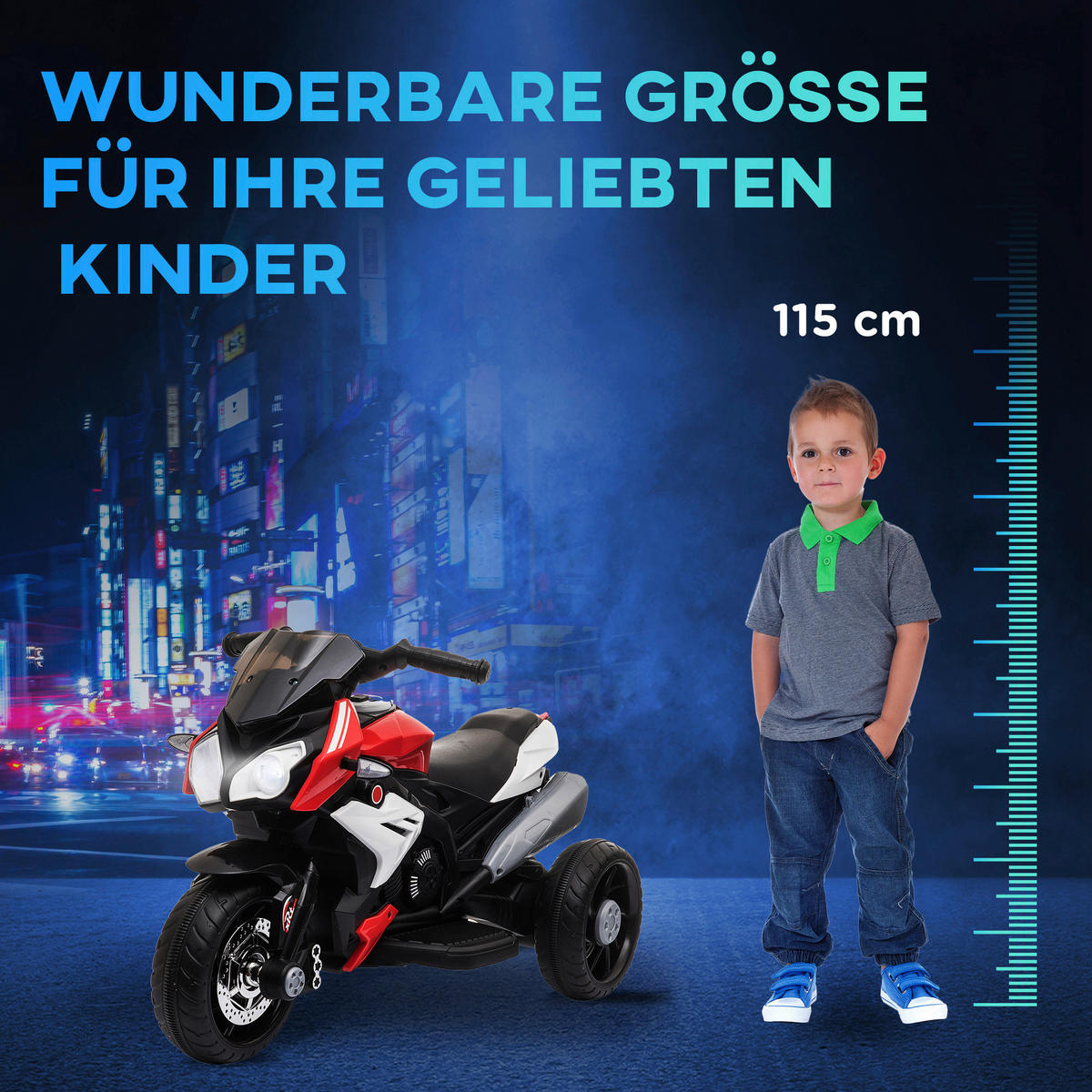 HOMCOM Kinder-Elektromotorrad rot B/H/L: ca. 42x52x86 cm Kinder-Elektromotorrad - rot/schwarz (86,00/42,00/52,00cm) - HOMCOM