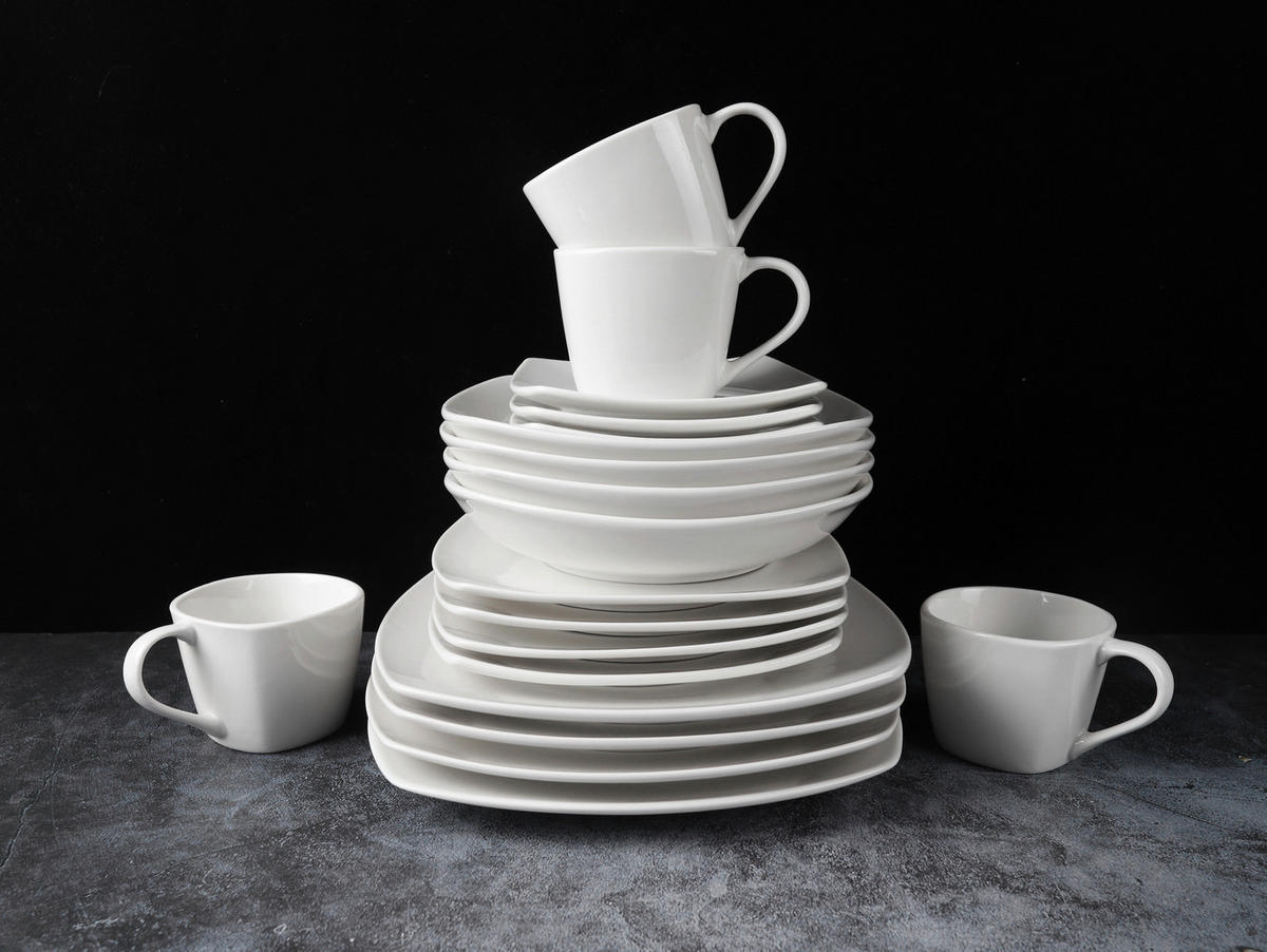 ECHTWERK Kombiservice Classic weiß Porzellan 20 tlg. Classic - weiß (39,00/27,00/29,00cm) - ECHTWERK