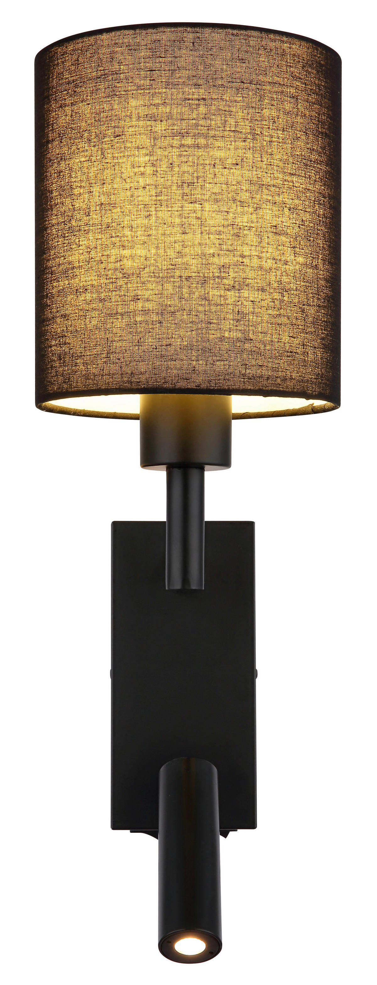 GLOBO Wandleuchte schwarz Metall B/H/L: ca. 17x45,5x15 cm E27 2 Brennstellen Zamora - schwarz (15,00/17,00/45,50cm) - GLOBO