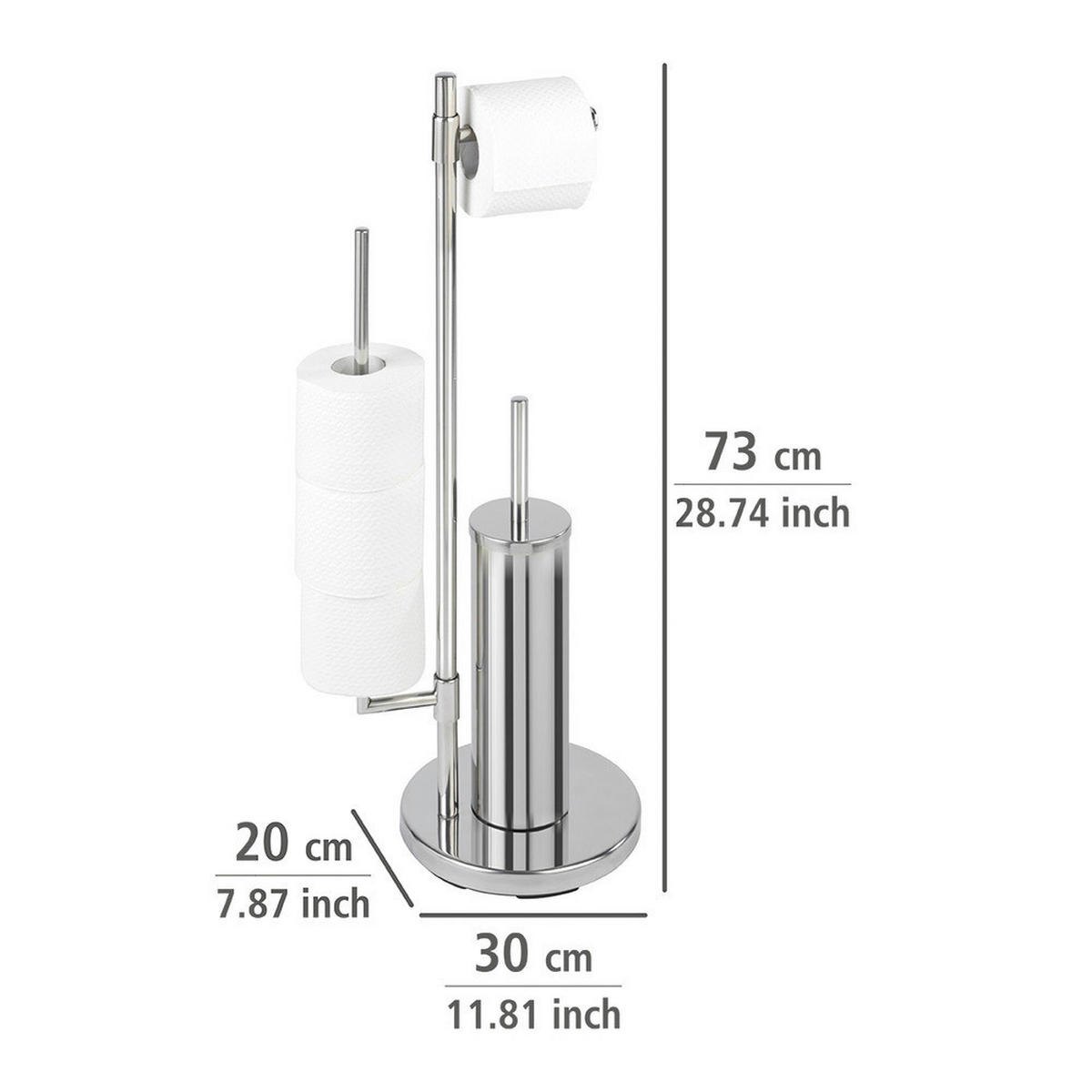 Stand-WC-Garnitur Chrom Edelstahl Stand-WC-Garnitur_Universalo - Chrom (20,00/30,00/70,00cm) - WENKO
