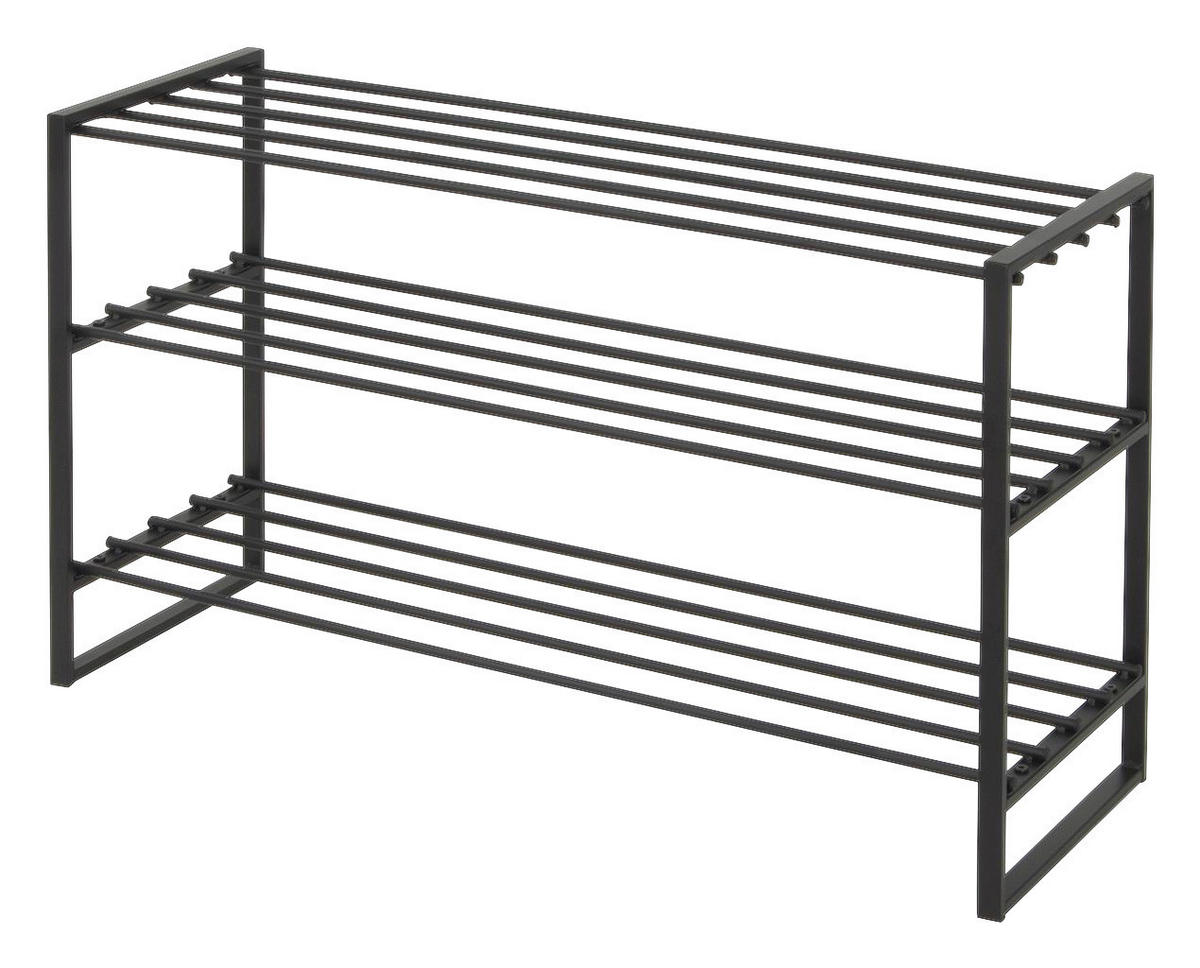 Schuhregal Stine schwarz Metall B/H/T: ca. 90x50x30 cm Stine - schwarz (90,00/50,00/30,00cm)