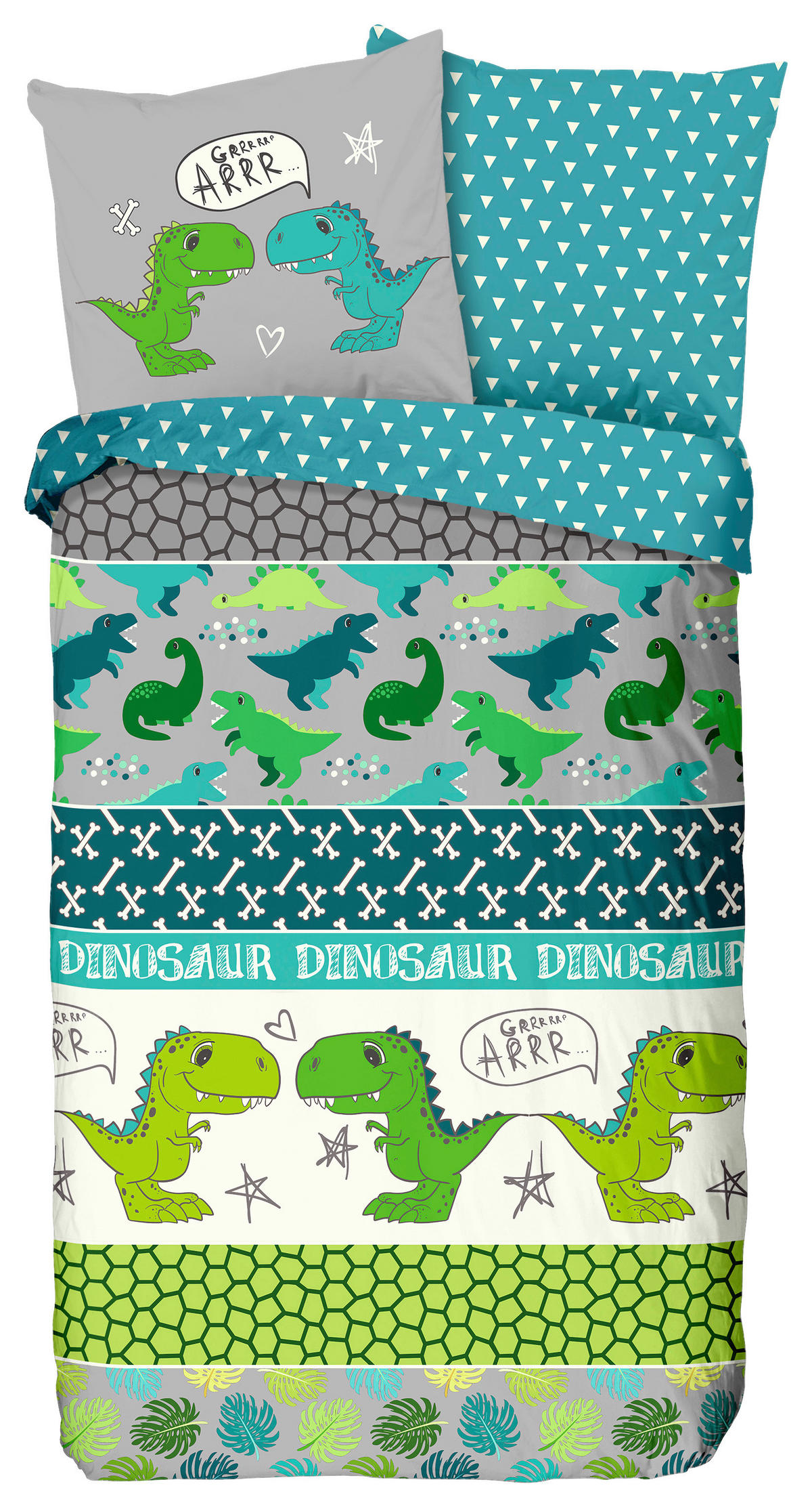 Baumwoll Bettwäsche Dinosaur Renforce Dinosaur - Multi (135,00/200,00cm) - Good Morning