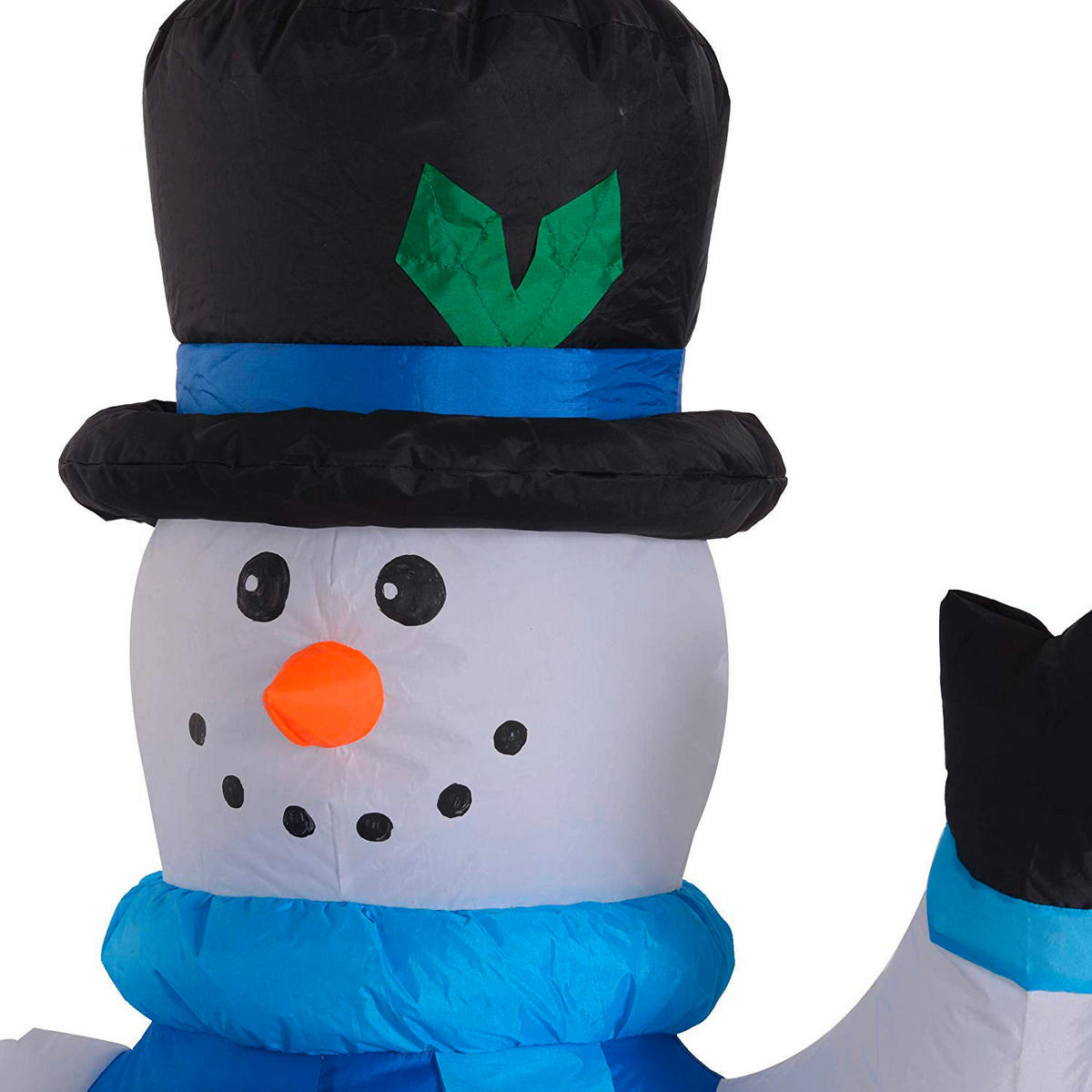 HOMCOM Schneemannfamilie LED-Schneemannfamilie_aufblasbar - blau/weiß (100,00/55,00/120,00cm) - HOMCOM