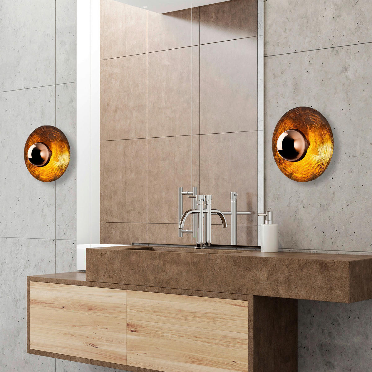 Opviq Wandleuchte Kurt Kupfer Metall B/H/T/L/D: ca. 38x31x38x38x38 cm G9 1 Brennstellen Kurt - Kupfer (38,00/38,00/31,00cm) - Opviq