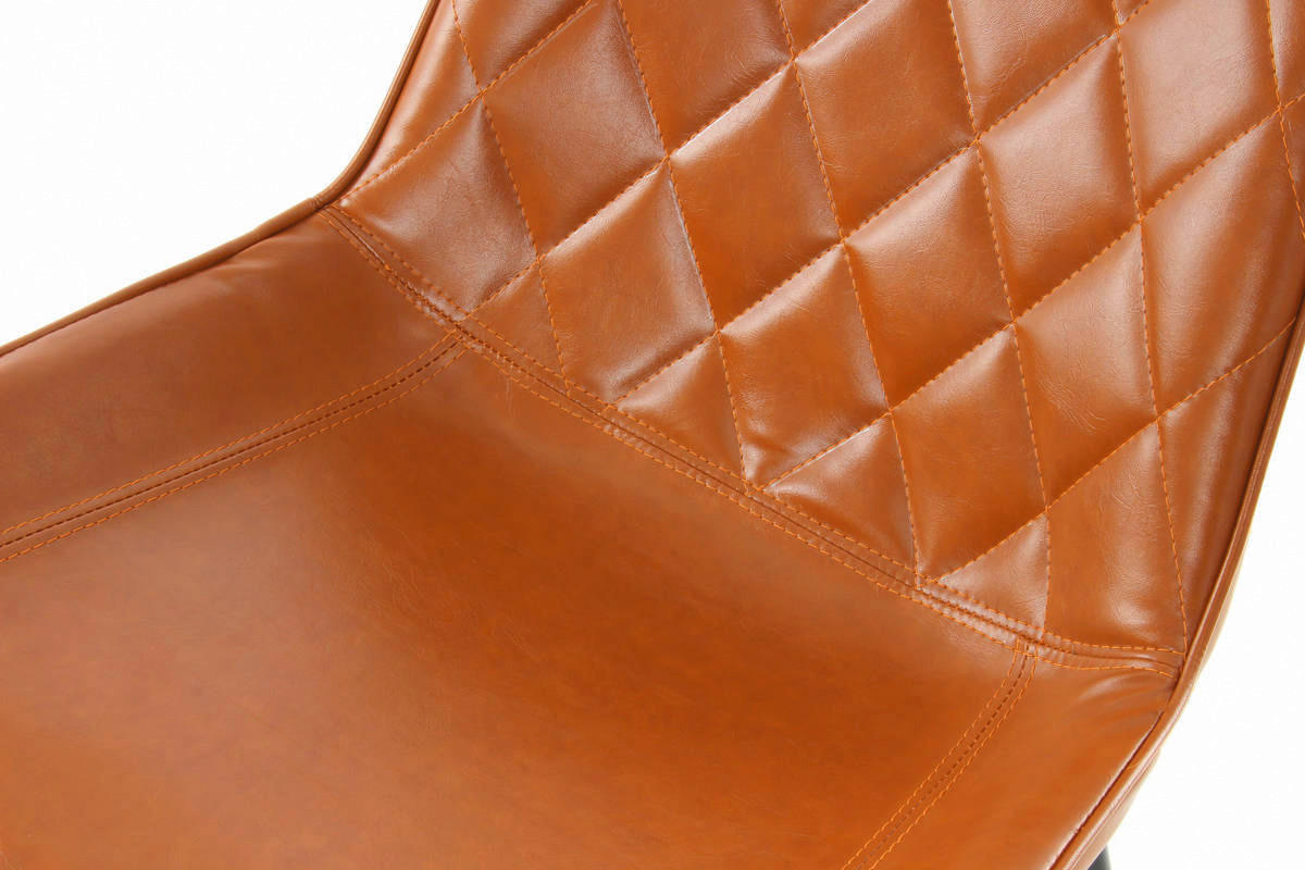 Stuhl Cecil 100 2er orange Kunstleder B/H/T: ca. 51x80x57 cm Cecil 100 2er - orange/schwarz (51,00/80,00/57,00cm) - 360 Living