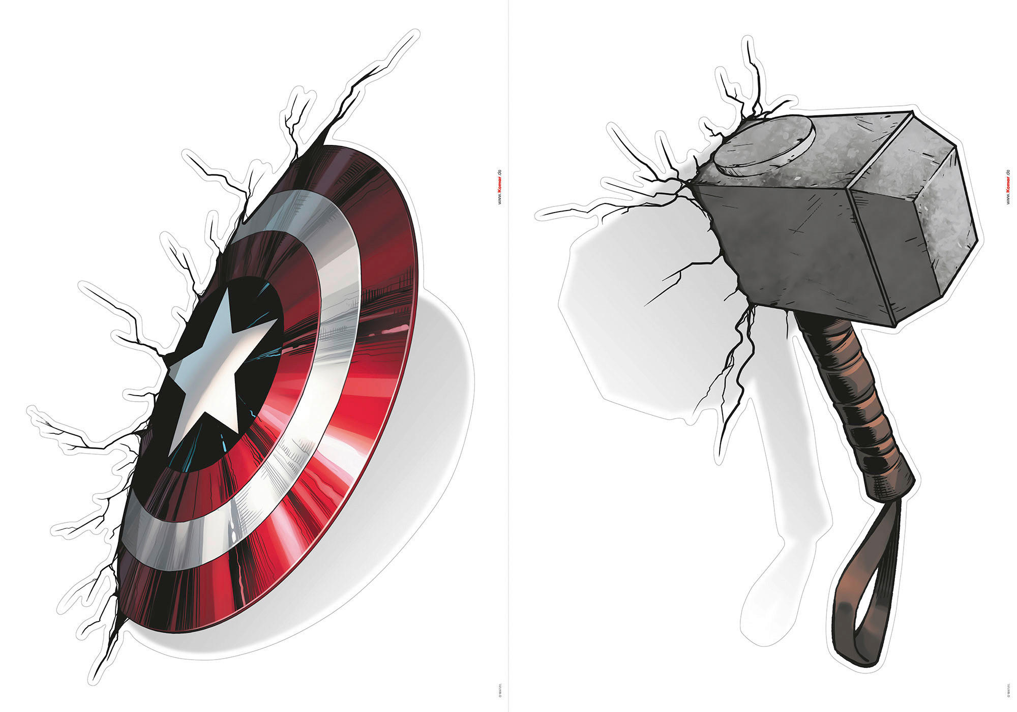 Komar Wandtattoo Avengers Powerful Weapons  Avengers Powerful Weapons B/L: ca. 50x70 cm Avengers Powerful Weapons - (50,00/70,00cm) - Komar