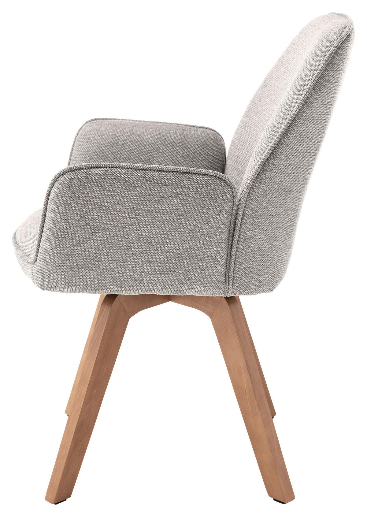 Stuhl TONY Eiche grau Holz Stoff B/H/T: ca. 57x89x61 cm TONY - Eiche/grau (57,00/89,00/61,00cm) - byLIVING