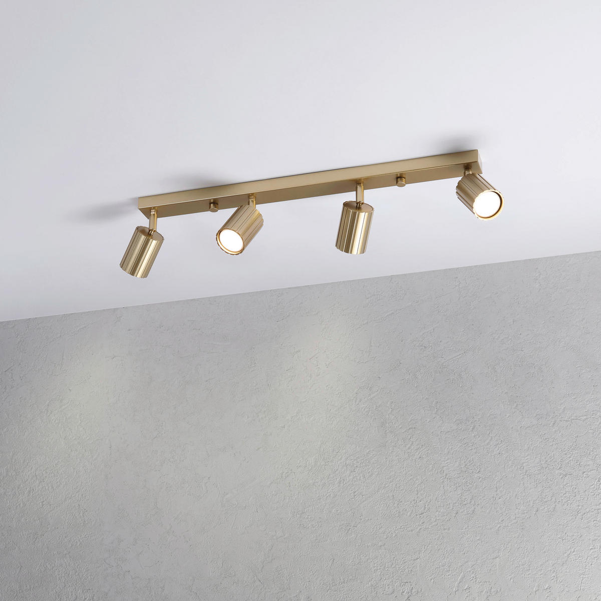 Lamkur Strahler gold Stahl B/H/L: ca. 6,5x16,5x81 cm 4 Brennstellen Prisma - gold (81,00/6,50/16,50cm) - Lamkur