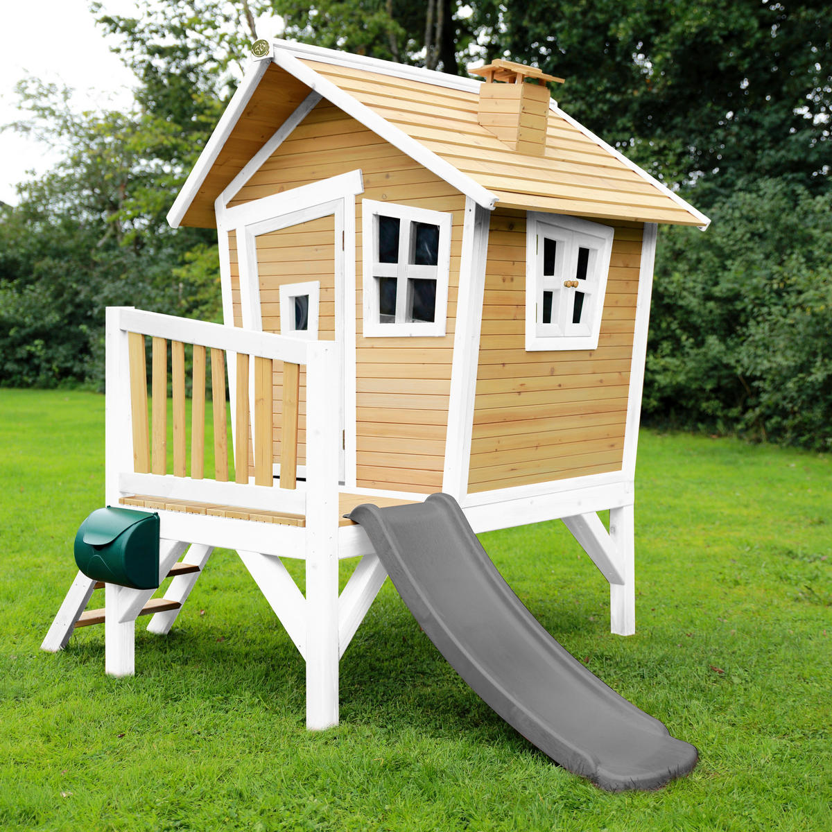 AXI Spielhaus Robin braun B/H/L: ca. 264x203x177 cm Robin - braun/weiß (177,00/264,00/203,00cm) - AXI