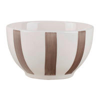 Schale weiß Keramik H/D: ca. 8x14 cm Schale_Stripes braun - braun/weiß (14,00/8,00cm)
