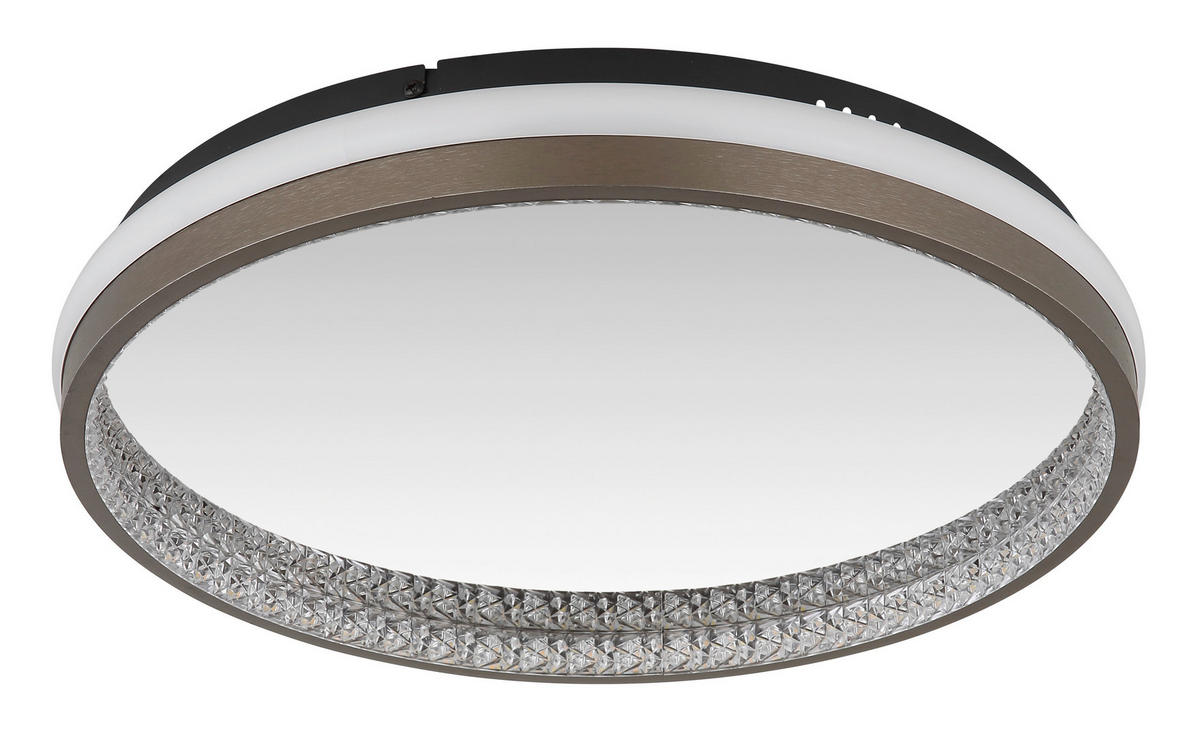 GLOBO LED-Deckenleuchte Opal dunkelgrau mattschwarz Kunststoff Metall H/D: ca. 6x39,7 cm 1 Brennstellen DELLA - Opal/dunkelgrau (39,70/6,00cm) - GLOBO