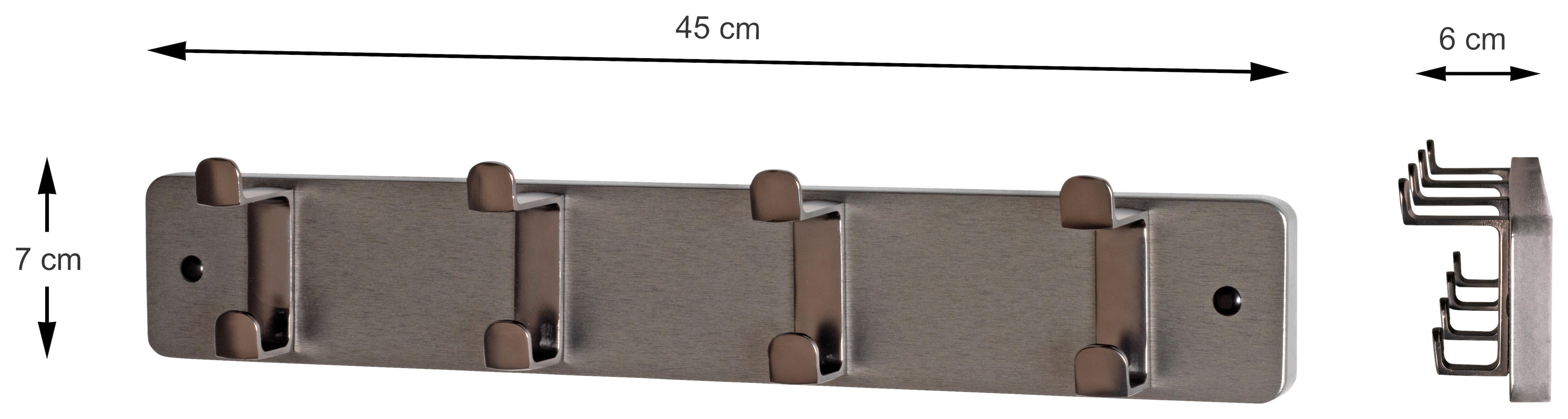 Garderobenleiste  grau Metall B/H/T: ca. 45x7x6 cm Freddy_1_Garderobenleiste 55700 - grau (45,00/7,00/6,00cm)
