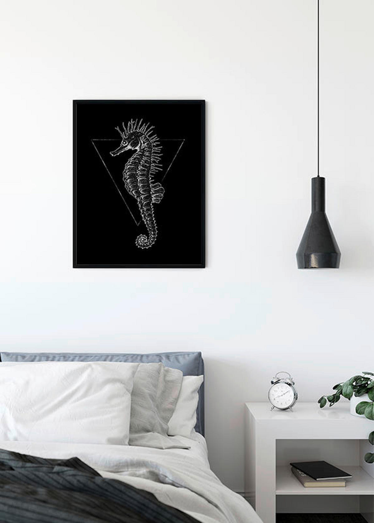 Komar Poster Sea Horse Black Tiere B/L: ca. 40x50 cm Sea Horse Black - (40,00/50,00cm) - Komar
