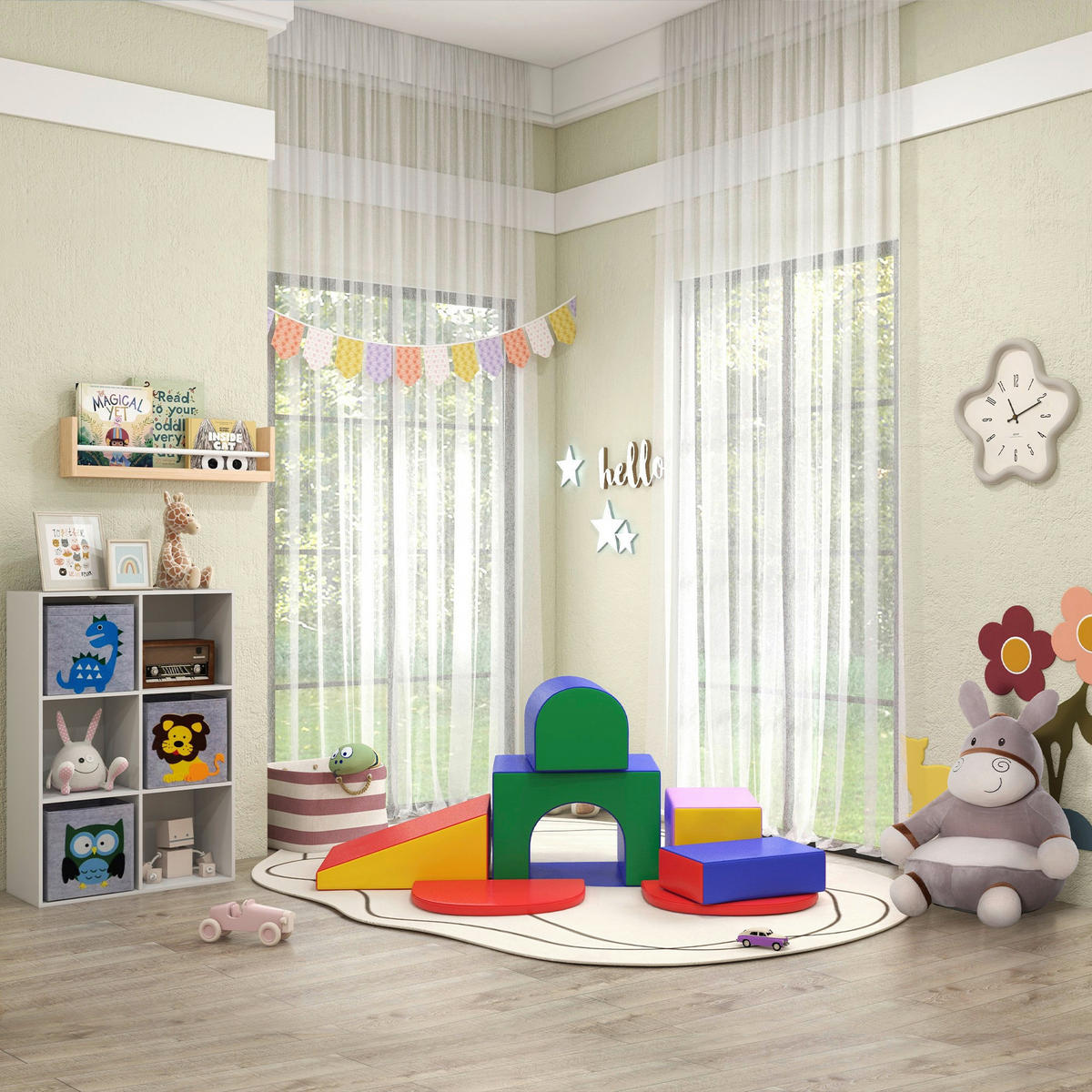 HOMCOM Bausteinset B/H/L: ca. 130x40x170 cm Bausteinset - multicolor (170,00/130,00/40,00cm) - HOMCOM
