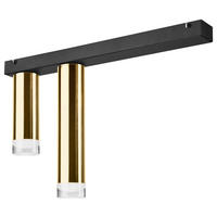 Lamkur Deckenleuchte schwarz Stahl B/H/L: ca. 8x31,5x50 cm E27 2 Brennstellen DIEGO - schwarz (50,00/8,00/31,50cm) - Lamkur