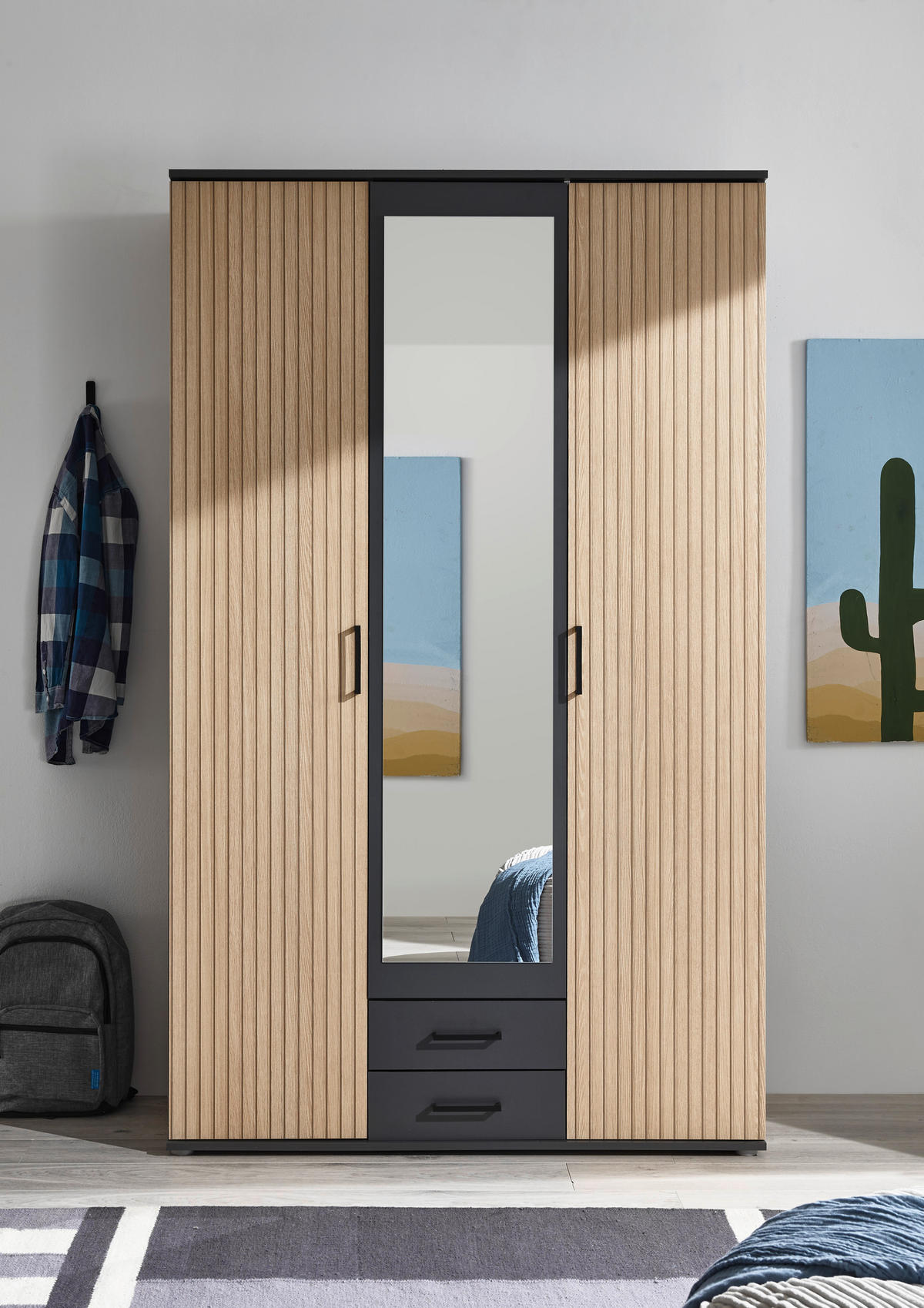 Kleiderschrank Laurie Eiche B/H/T: ca. 120x196x54 cm Laurie - Eiche (120,00/196,00/54,00cm)