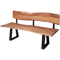 Eckbank natur schwarz B/H/T: ca. 160x85,5x60 cm Esszimmerbank - natur/schwarz (160,00/85,50/60,00cm) - Wohnling