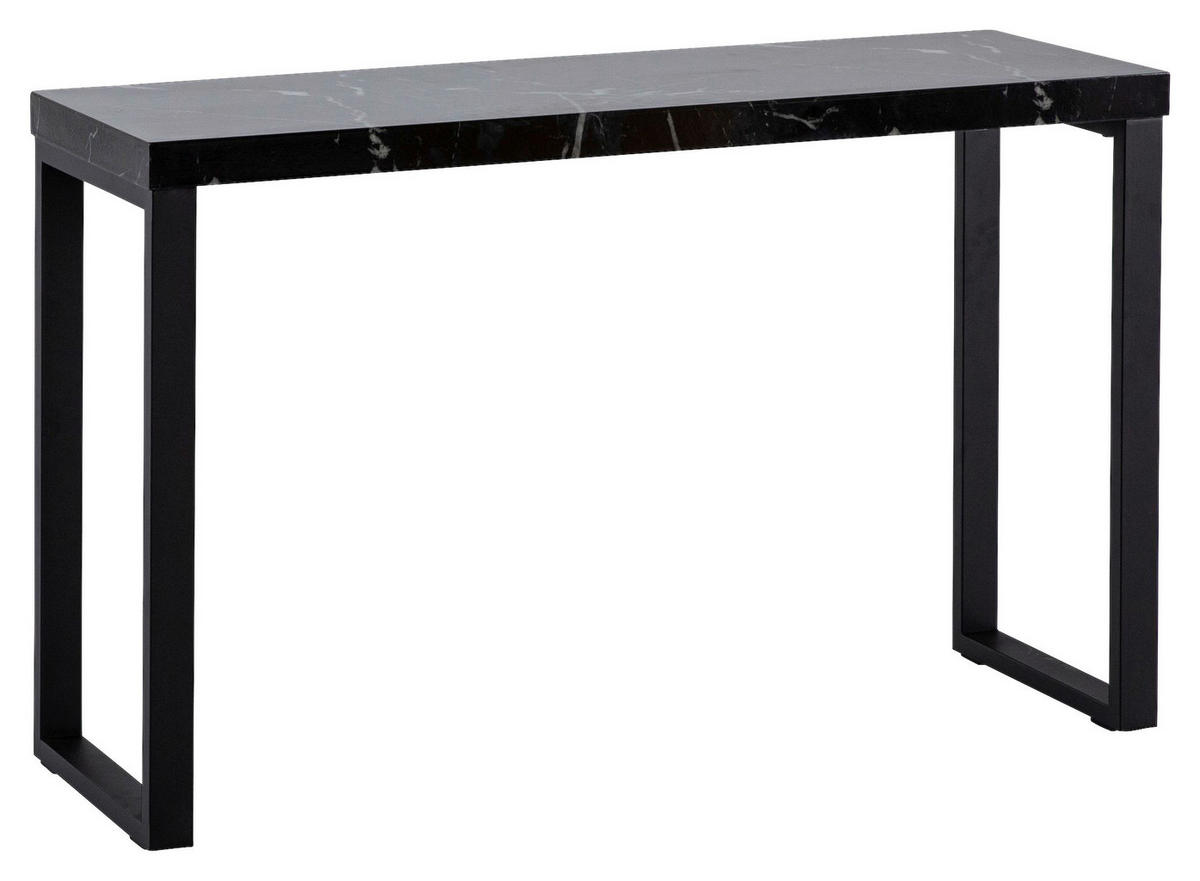 Konsolentisch schwarz Marmor Optik MDF B/H/T: ca. 120x76x40 cm Konsolentisch - schwarz (120,00/76,00/40,00cm) - Wohnling