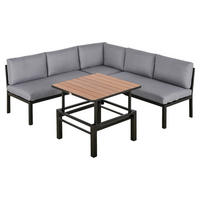 Outsunny Gartensitzgarnitur grau Aluminium B/H/L: ca. 65x73x120 cm Gartensitzgarnitur - grau (120,00/65,00/73,00cm) - Outsunny