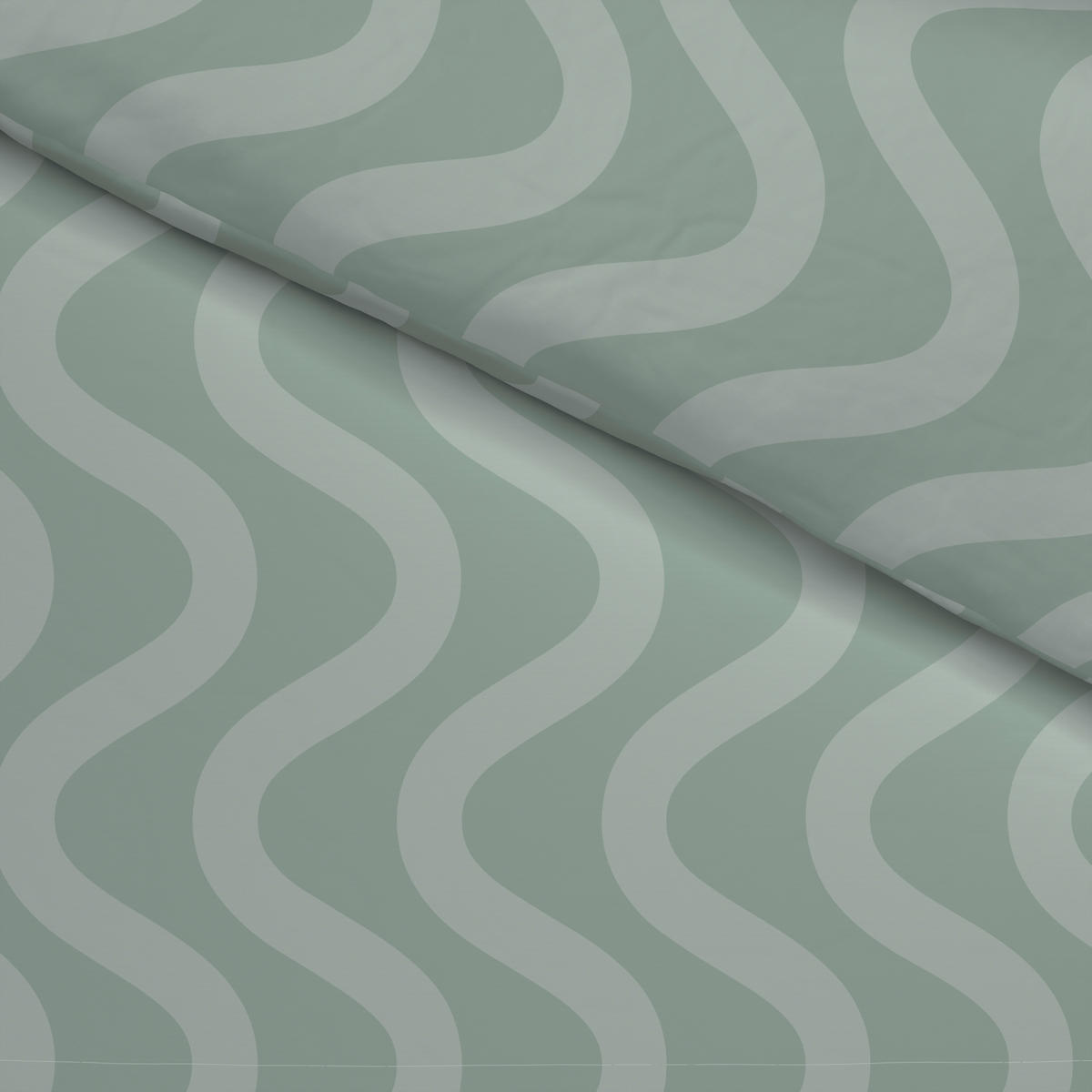 Microfaser Bettwäsche Bettwäsche_Microfaser Wellen grün - grün (135,00/200,00cm)