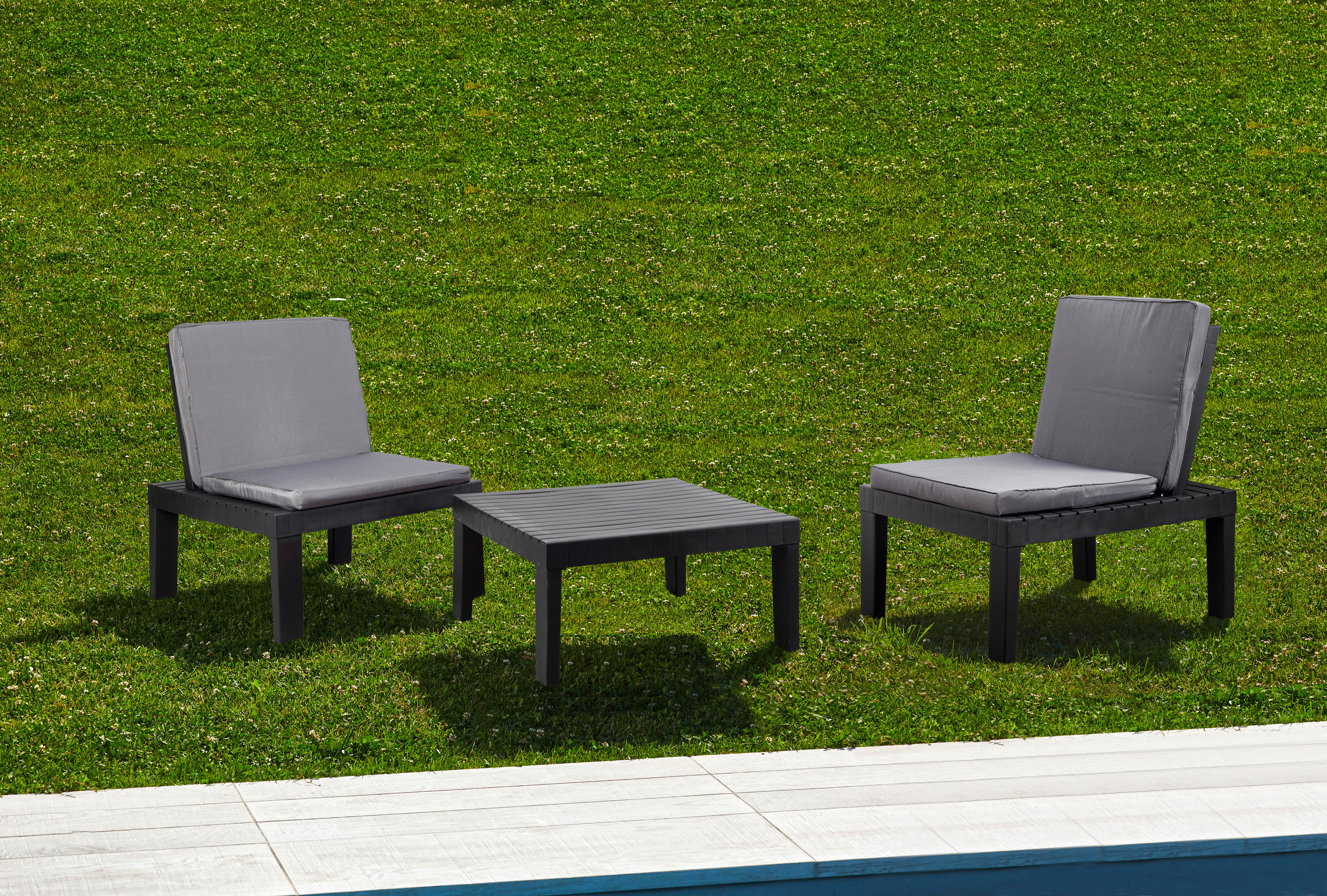 ProGarden Modulares Gartenmöbel-Set Duetto anthrazit Kunststoff Duetto - anthrazit - ProGarden