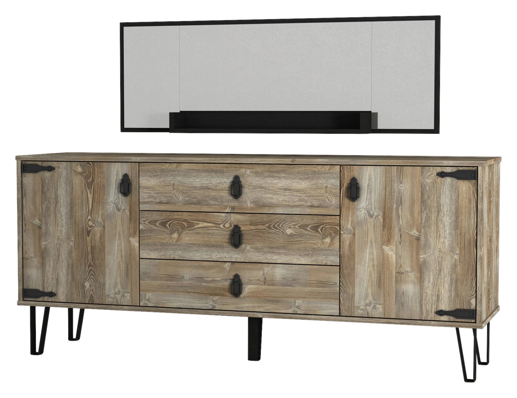 Sideboard Costa Eiche Nachbildung B/H/T: ca. 180x78x45 cm Costa - Eiche (180,00/78,00/45,00cm) - moebel17