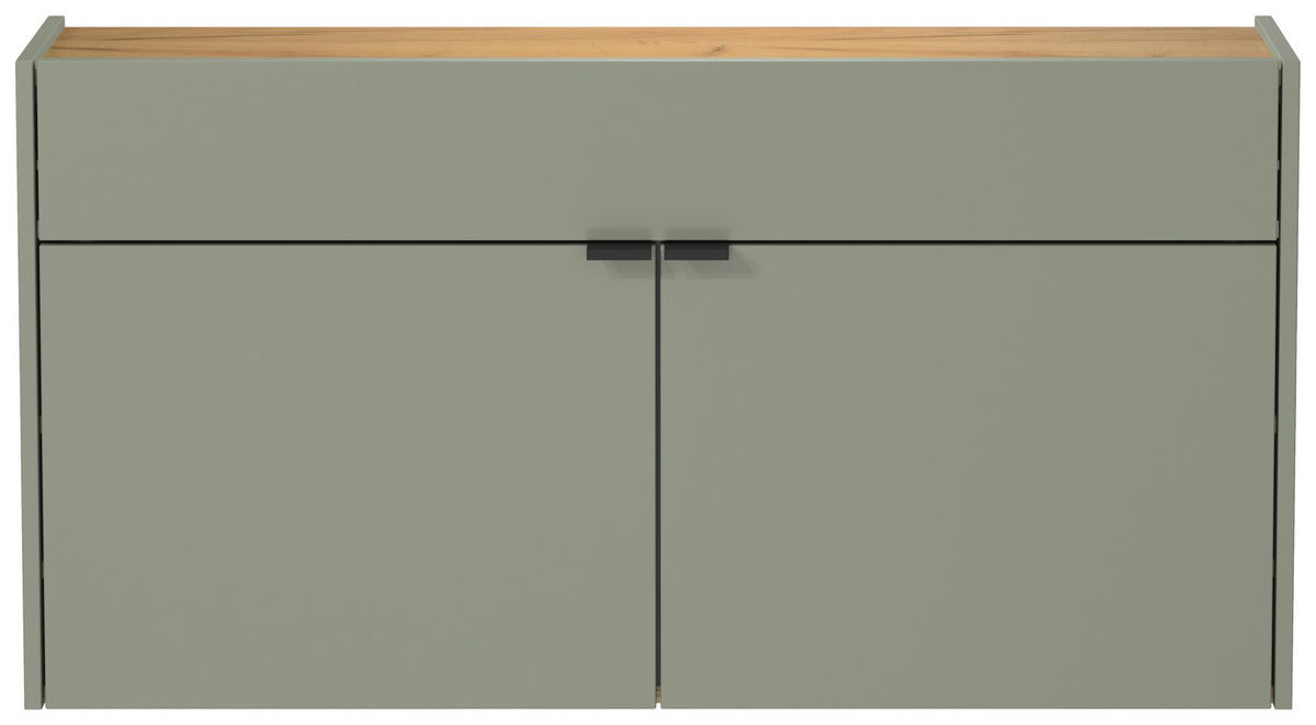 Mehrzweckschrank 1398-629 grün Eiche Navarra Nachbildung B/H/T: ca. 110x57x22 cm 1398-629 - Eiche/grün (110,00/57,00/22,00cm) - Germania
