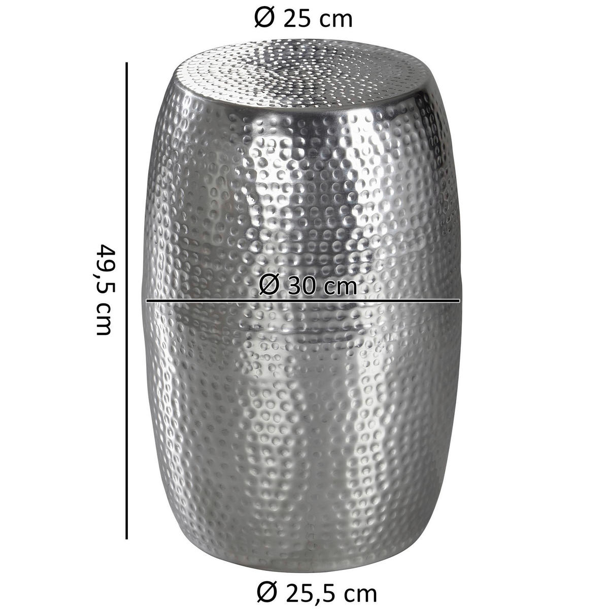 Beistelltisch silber Aluminium B/H/T: ca. 30x49,5x30 cm Beistelltisch - silber (30,00/49,50/30,00cm) - Wohnling