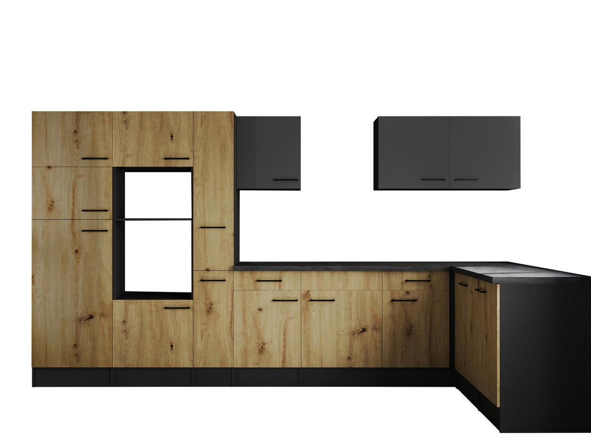 Winkelküche Oliver B/H/T: ca. 370x205x172 cm Oliver - granit/grau (370,00/205,00/172,00cm) - Respekta