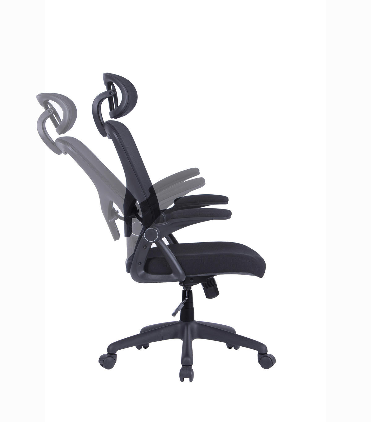 Chefsessel FLEX schwarz schwarz schwarz Webstoff Netzstoff Kunststoff FLEX - schwarz - byLIVING
