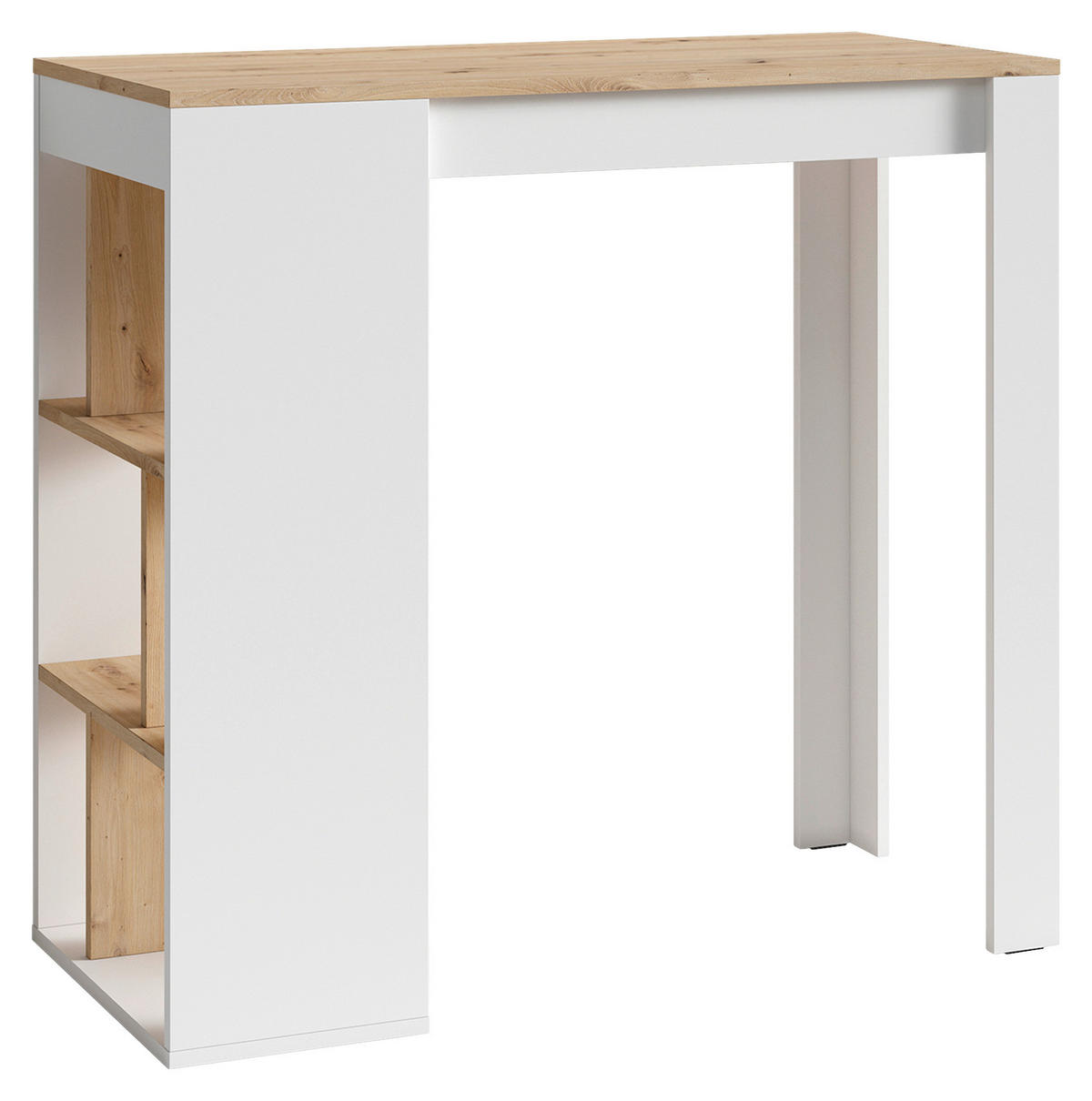Bartisch MOBY Eiche Artisan Nachbildung weiß B/H/T: ca. 110x104x50 cm MOBY - Eiche/weiß (110,00/104,00/50,00cm) - byLIVING