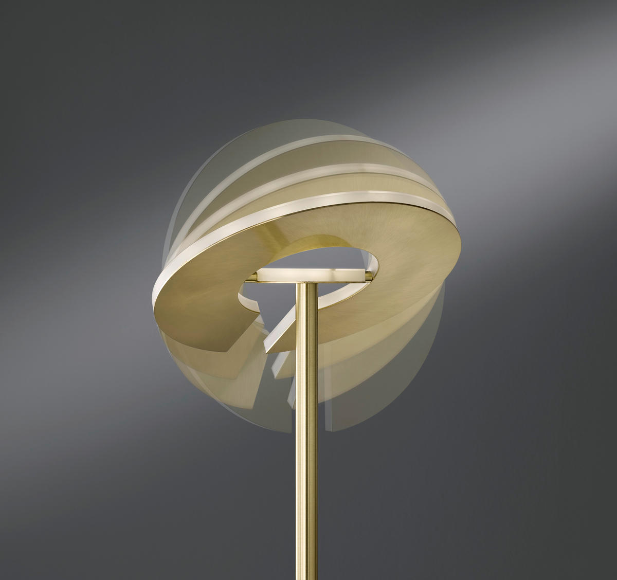 Fischer & Honsel LED-Stehleuchte 40316 messing weiß Glas Metall B/H/T: ca. 35x180x50 cm 1 Brennstellen Dent - messing/weiß (35,00/180,00/50,00cm) - Fischer & Honsel