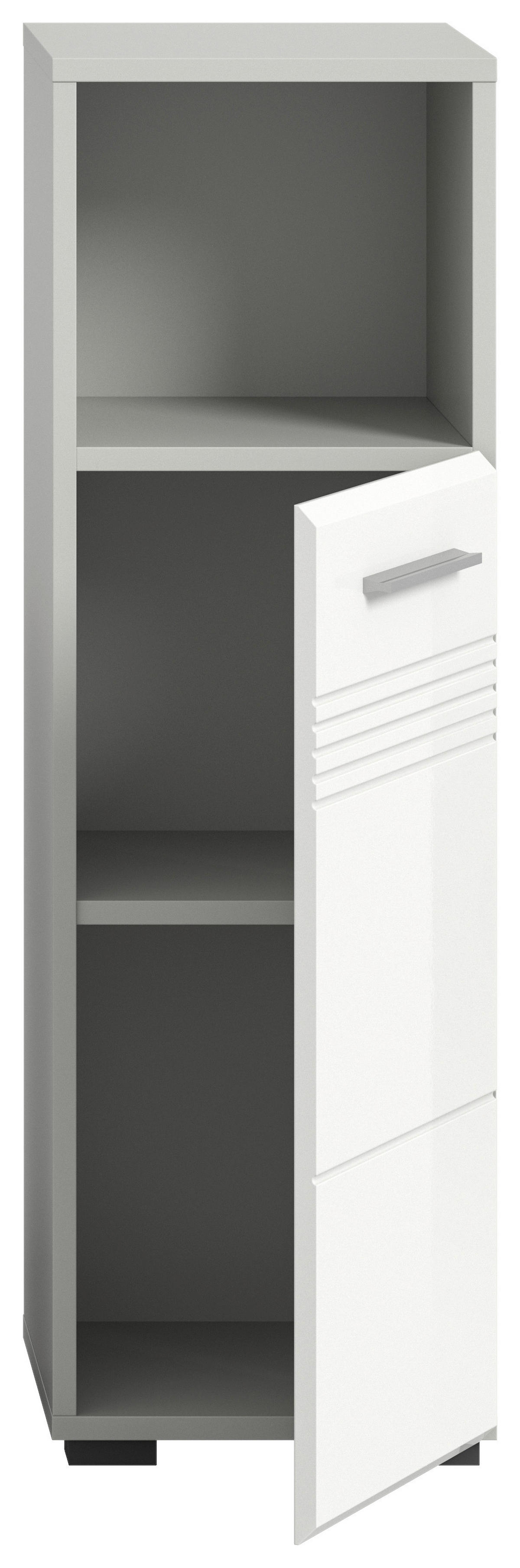 Schrank Copa hellgrau weiß Hochglanz B/H/T: ca. 30x95x30 cm Copa - hellgrau/weiß (30,00/95,00/30,00cm) - xonox.home