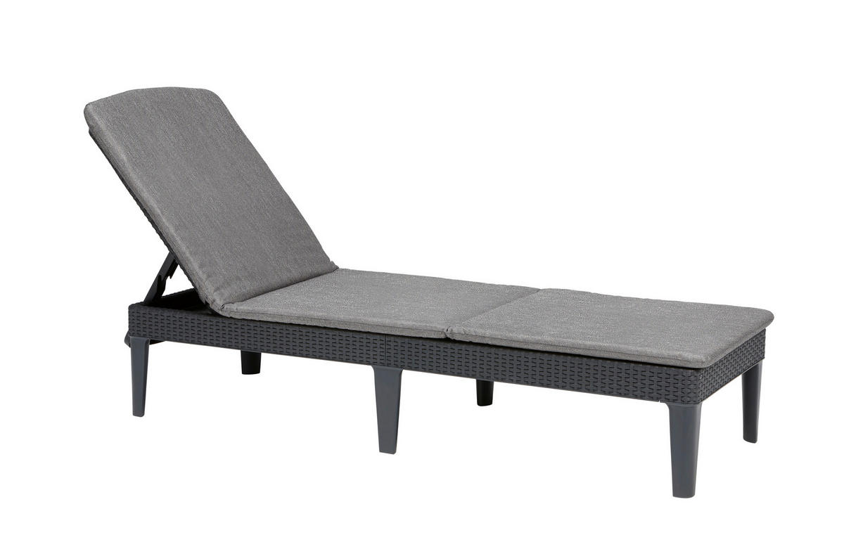 Keter Gartenliege Graphit Kunststoff B/H/L: ca. 58x29x188 cm Sonnenliege_Jaipur - Cool-Gray/Graphit (188,00/58,00/29,00cm) - Keter