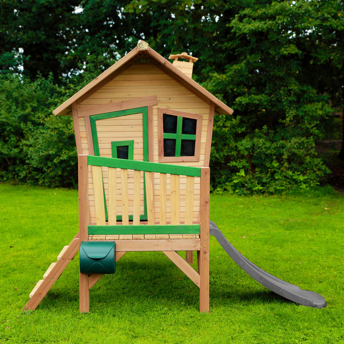 AXI Spielhaus Robin grau B/H/L: ca. 264x203x177 cm Robin - braun/grün (177,00/264,00/203,00cm) - AXI