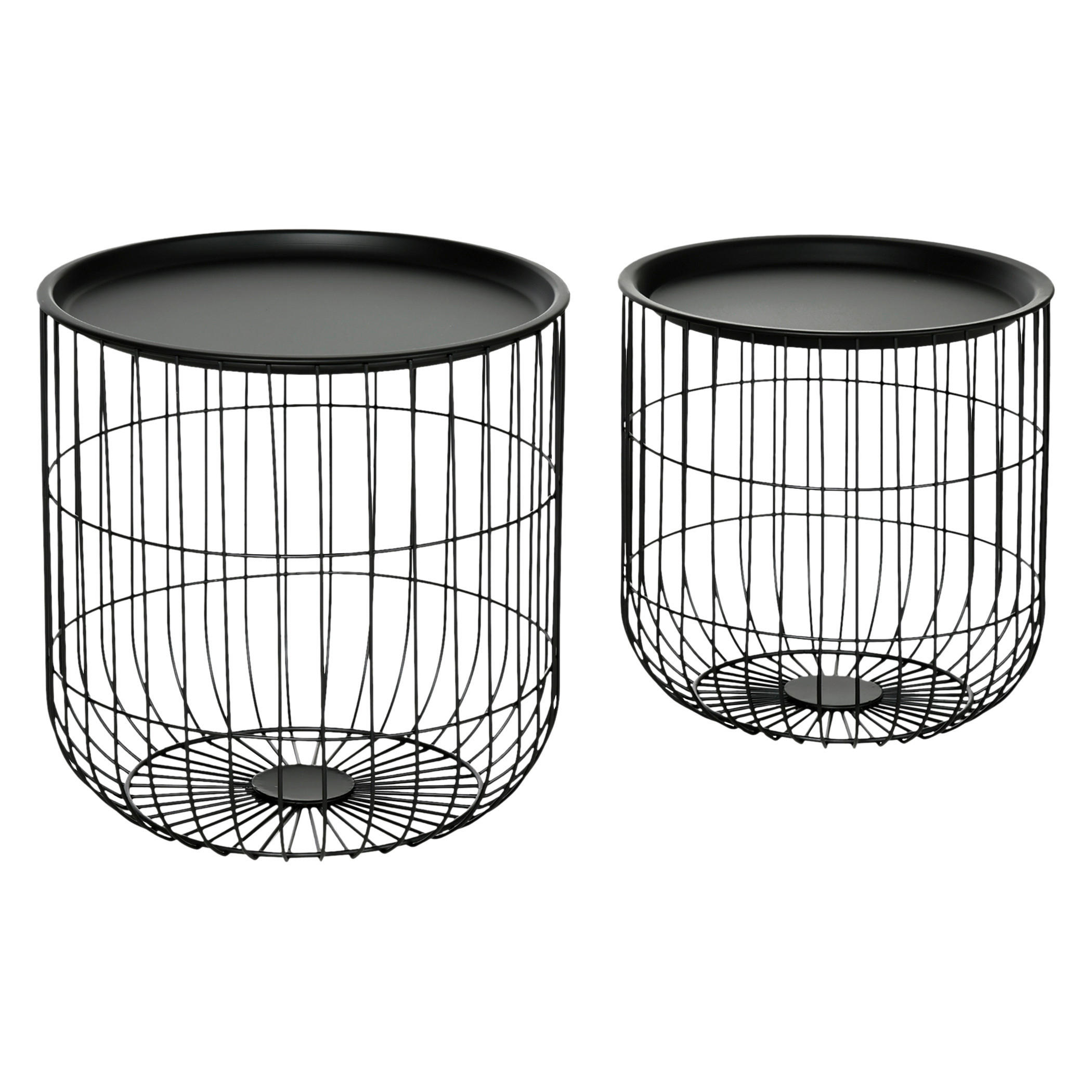 HOMCOM Beistelltisch schwarz Polypropylen B/H/L: ca. 40x40x40 cm Beistelltisch_Set - schwarz (40,00/40,00/40,00cm) - HOMCOM