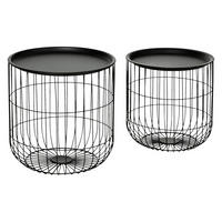 HOMCOM Beistelltisch schwarz Polypropylen B/H/L: ca. 40x40x40 cm Beistelltisch_Set - schwarz (40,00/40,00/40,00cm) - HOMCOM